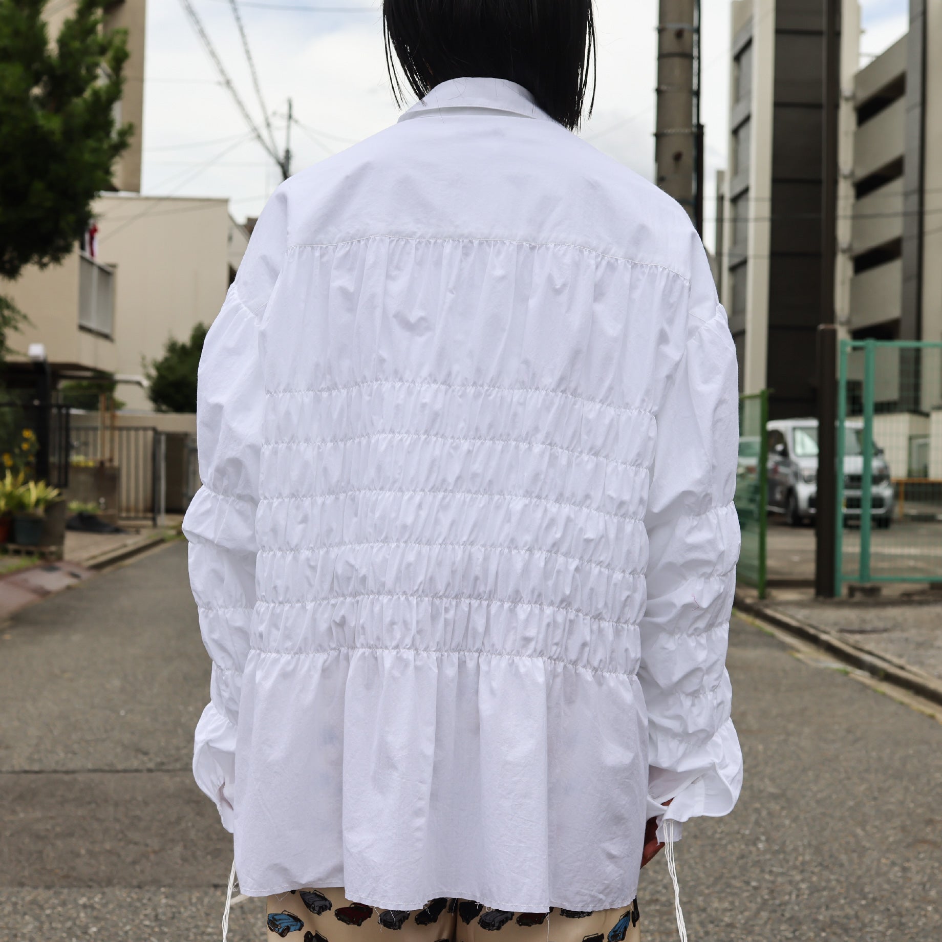 GATHER SHIRT(WHITE)