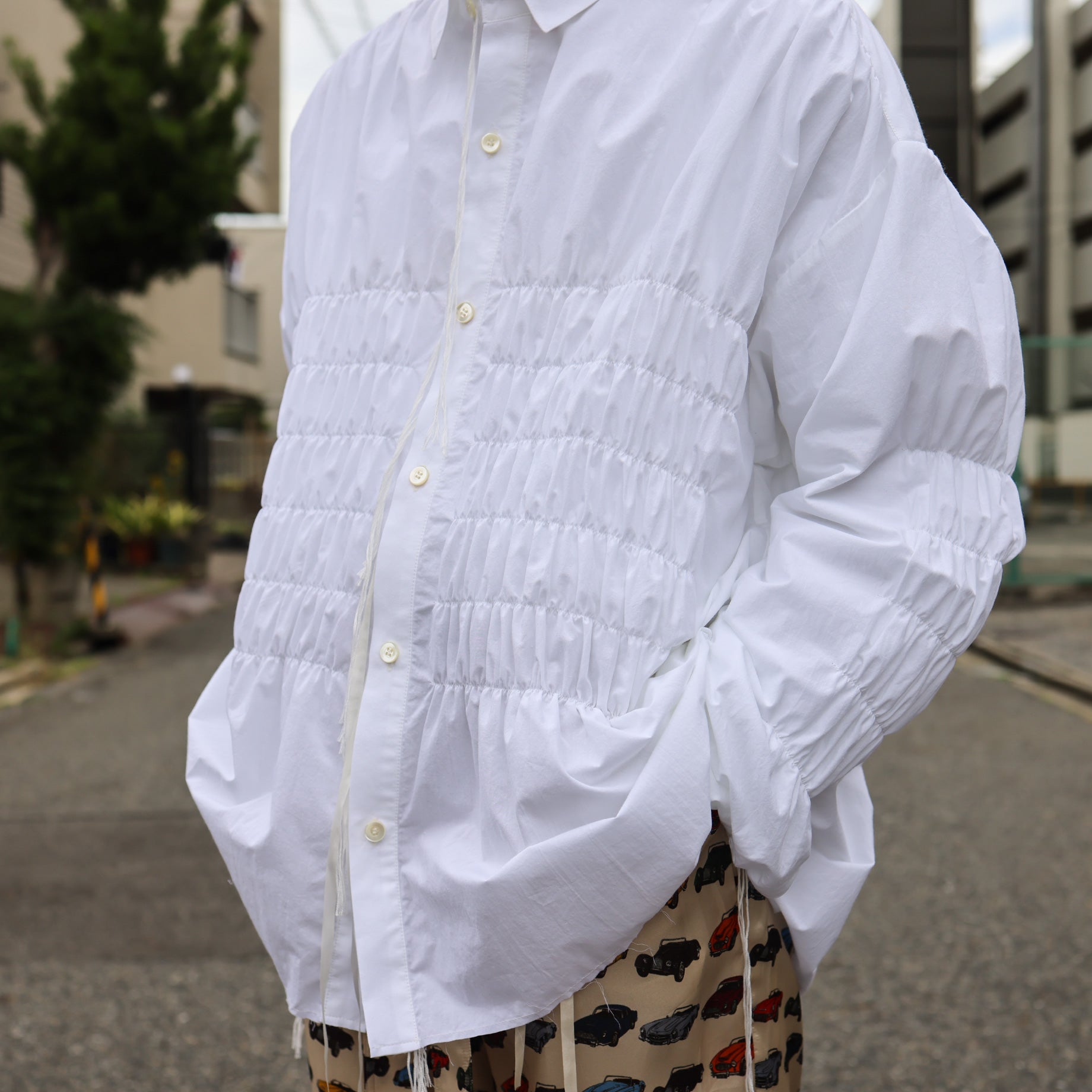 GATHER SHIRT(WHITE)