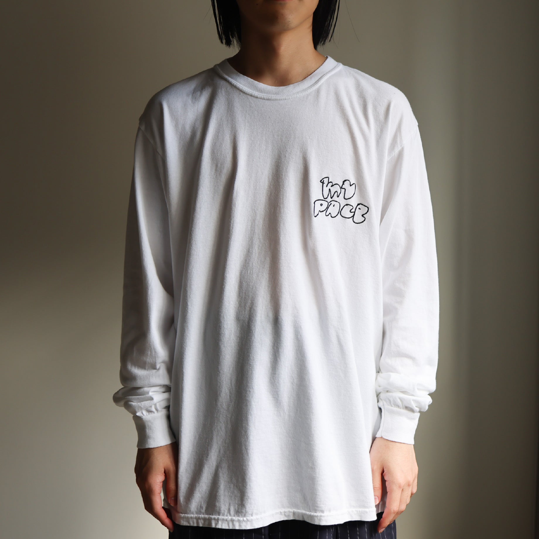 MY PACE #01 LS TEE(WHITE)