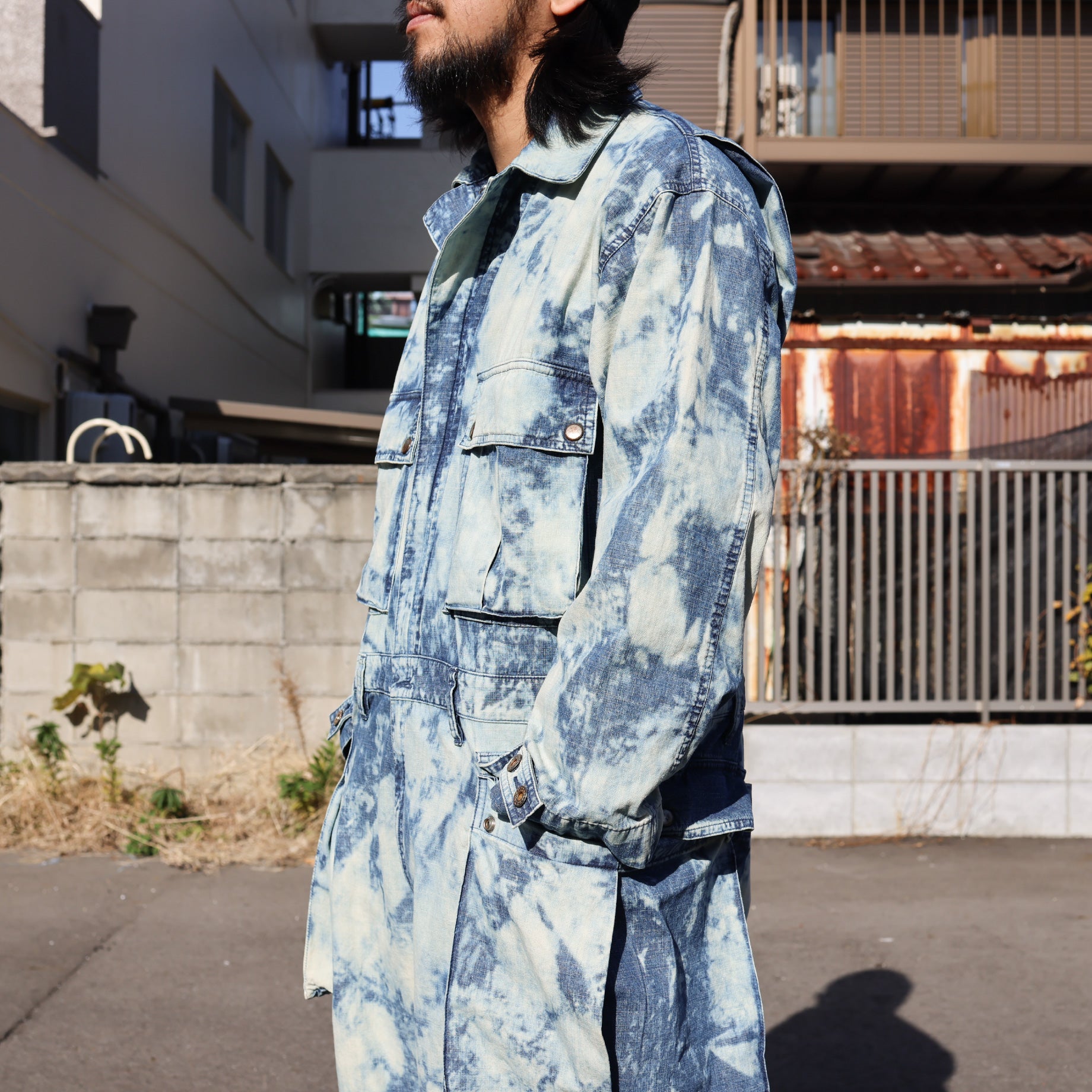 FADED CHAMBRAY OVERALLS(FADED INDIGO)