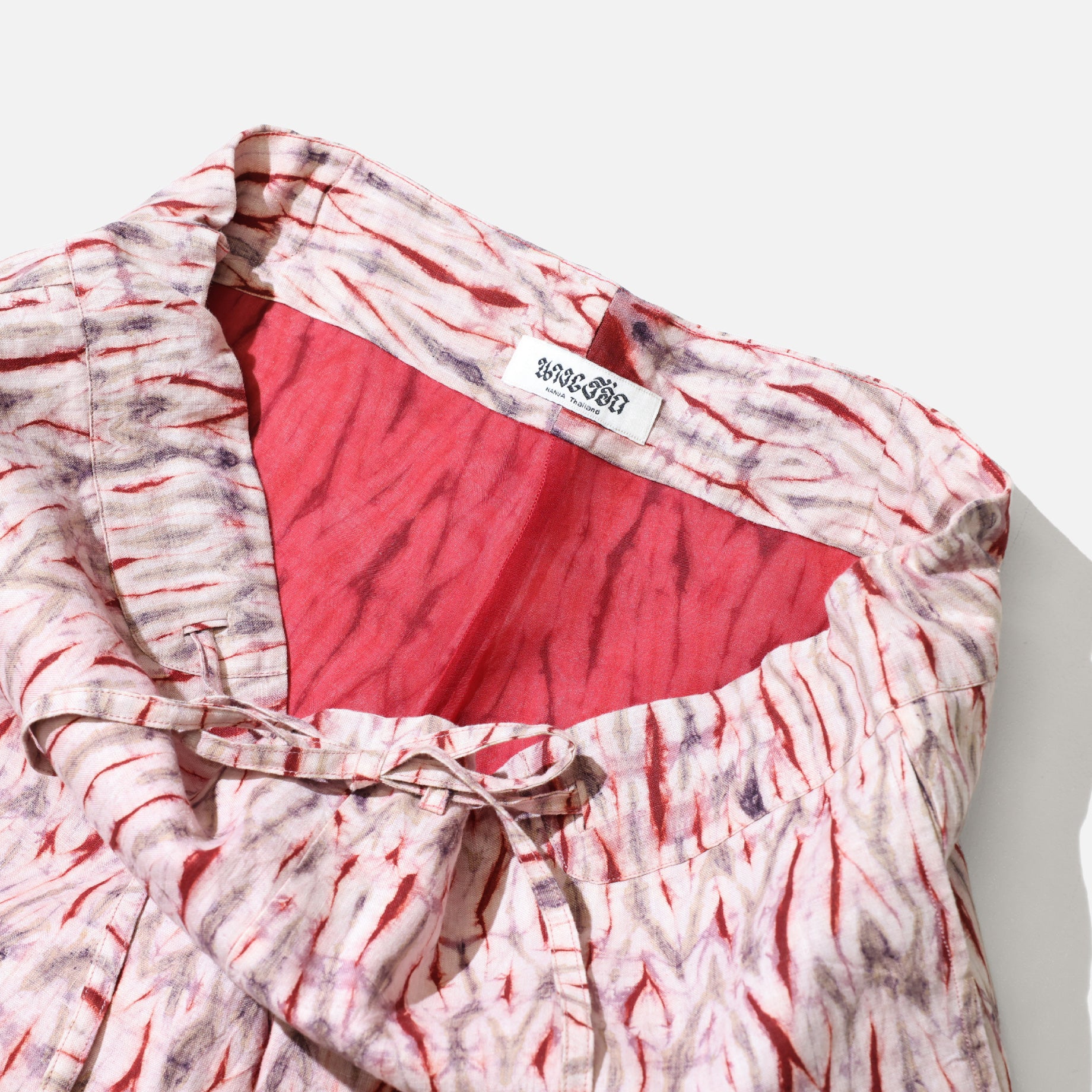 “MOKUME” LARGE FLARE SIDE DRAW PANTS(BLOODY RED)