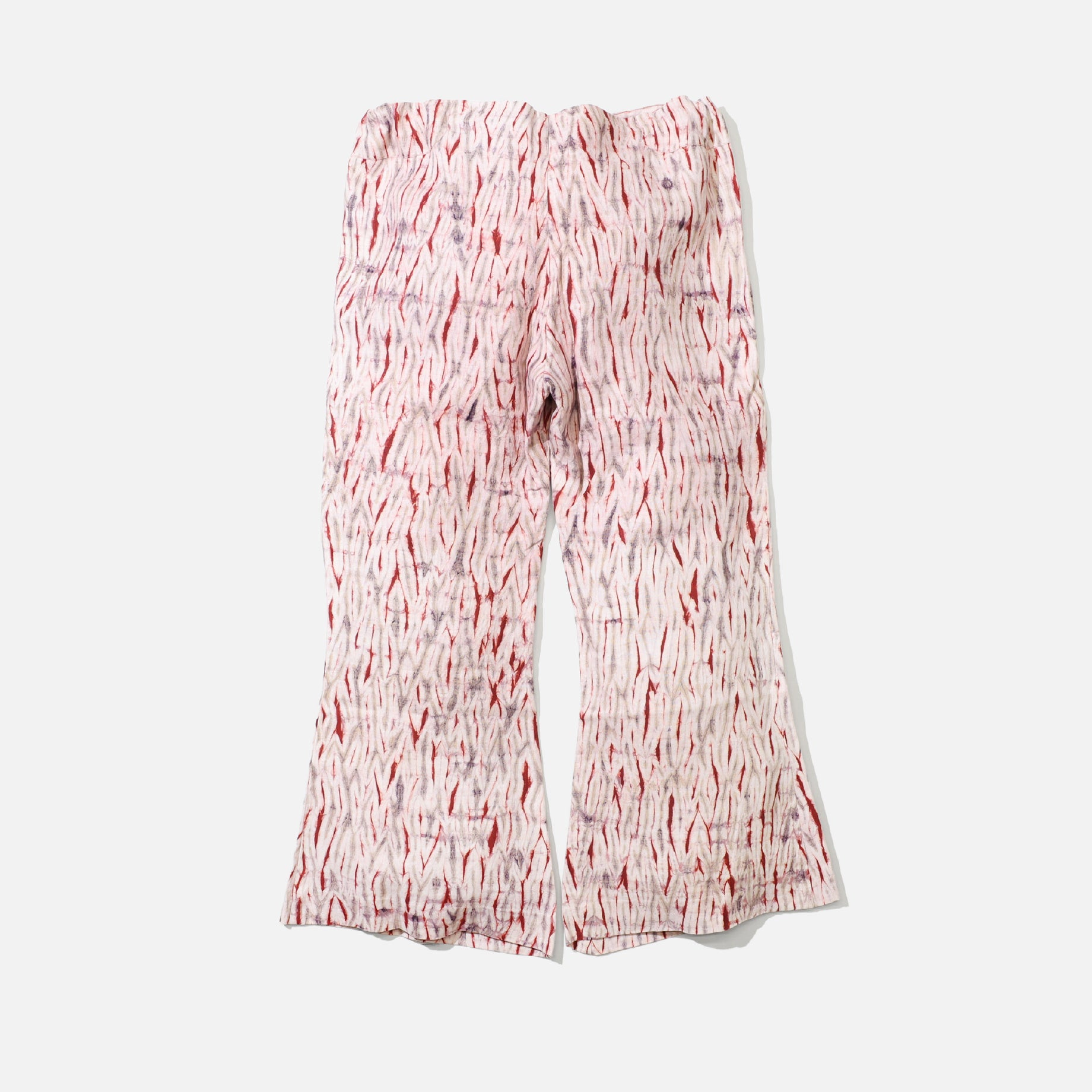 “MOKUME” LARGE FLARE SIDE DRAW PANTS(BLOODY RED)