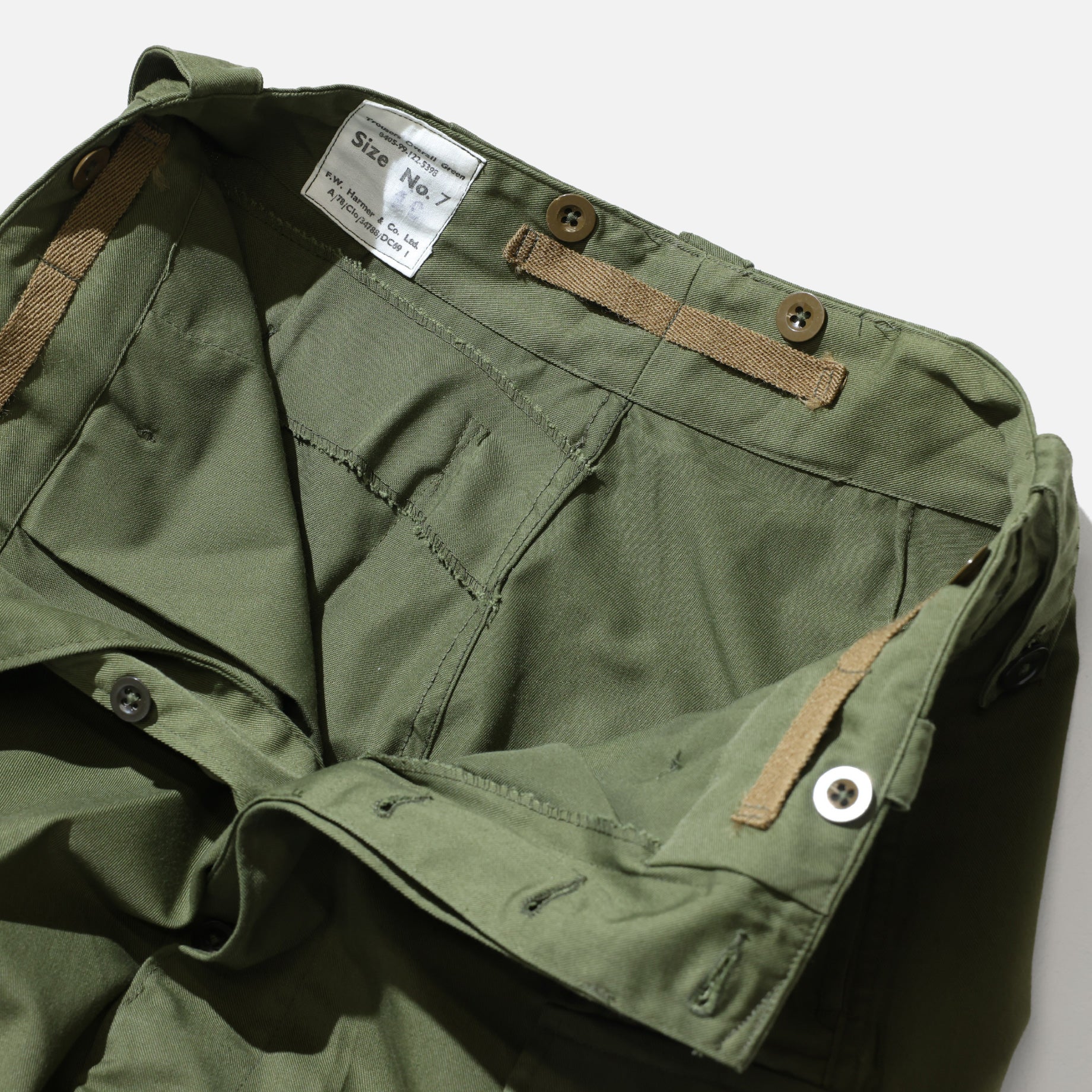 60'-70'S UK ARMY OVERALL GREEN TROUSERS