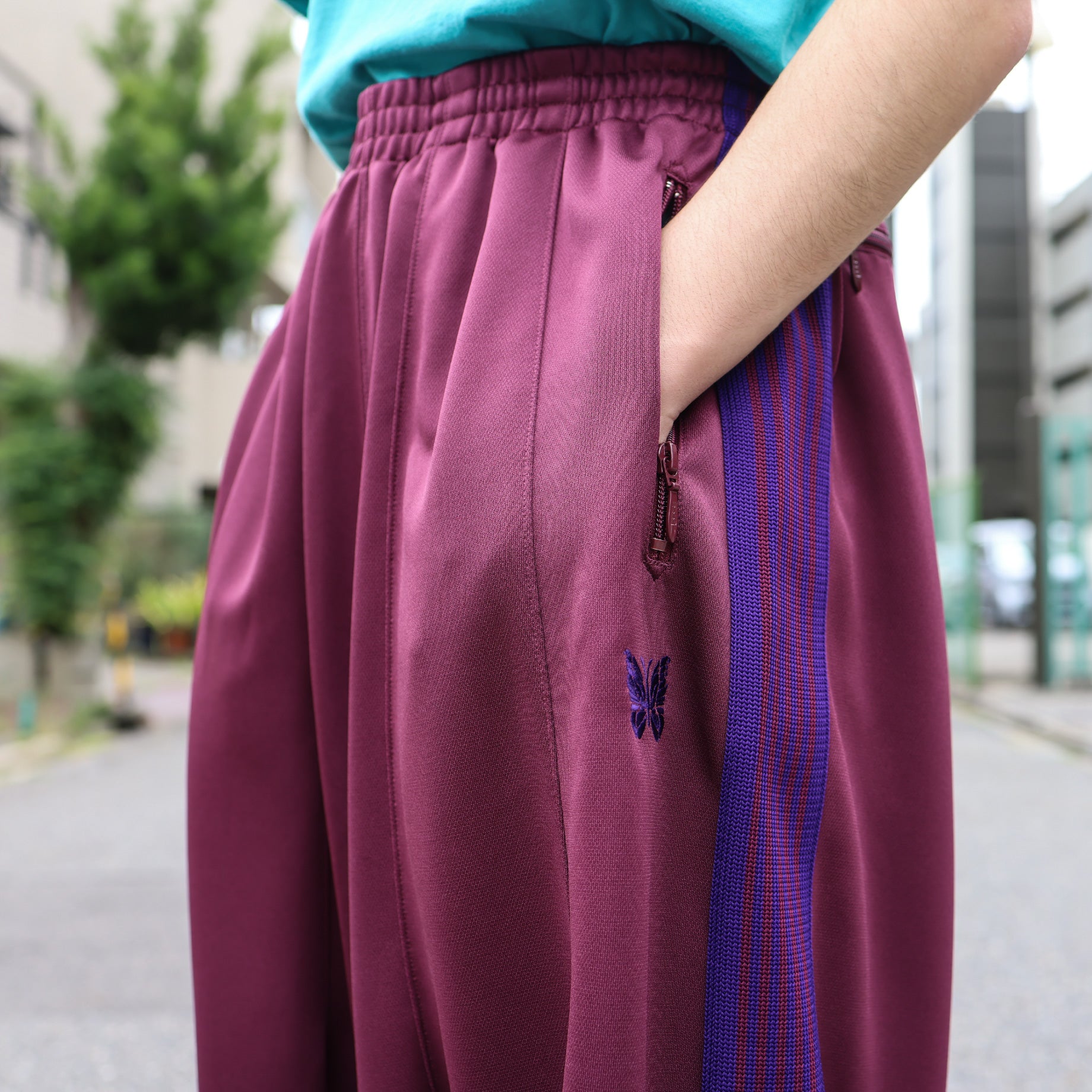 H.D. TRACK PANT - POLY SMOOTH(WINE)