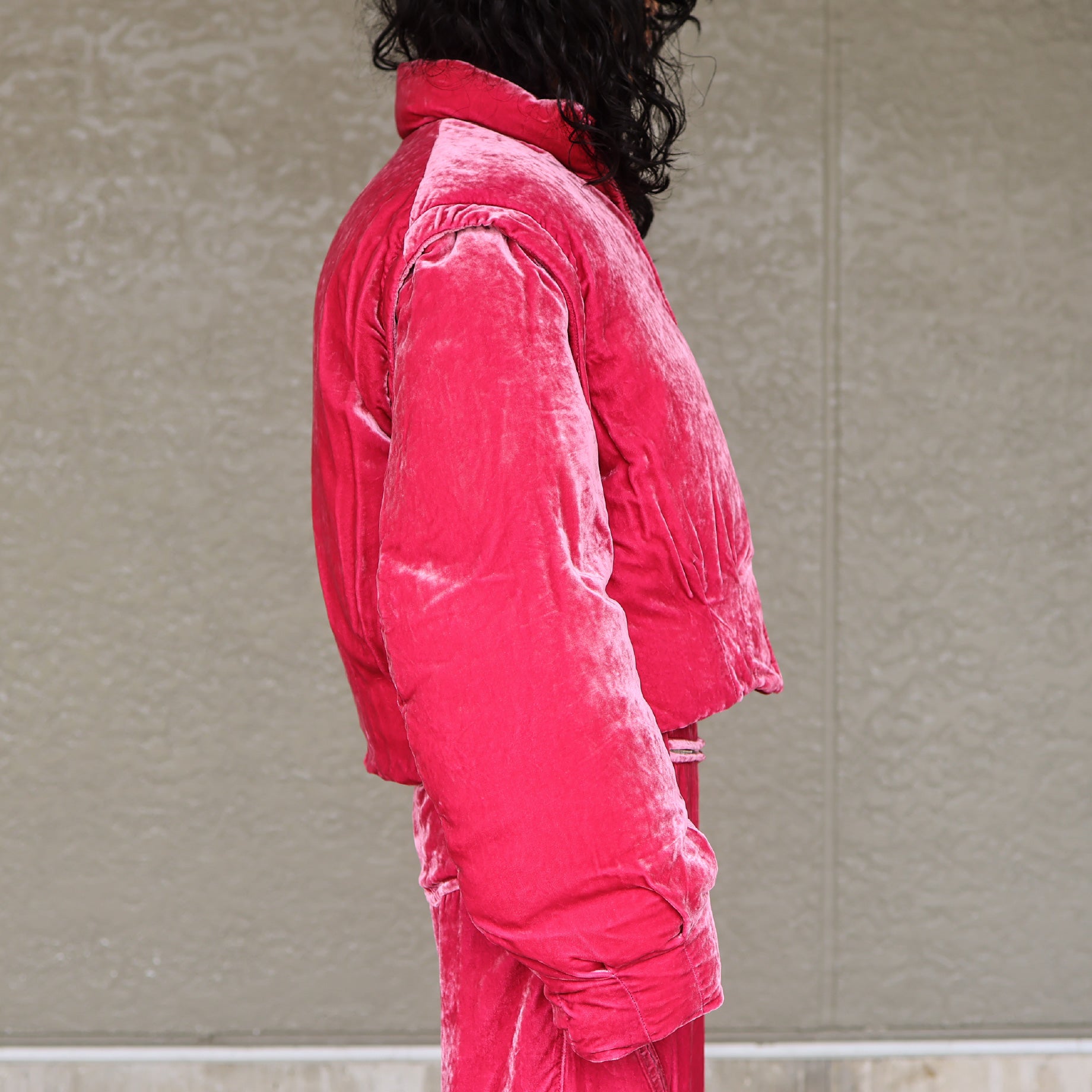 VELVET PUFFER JACKET(PINK)
