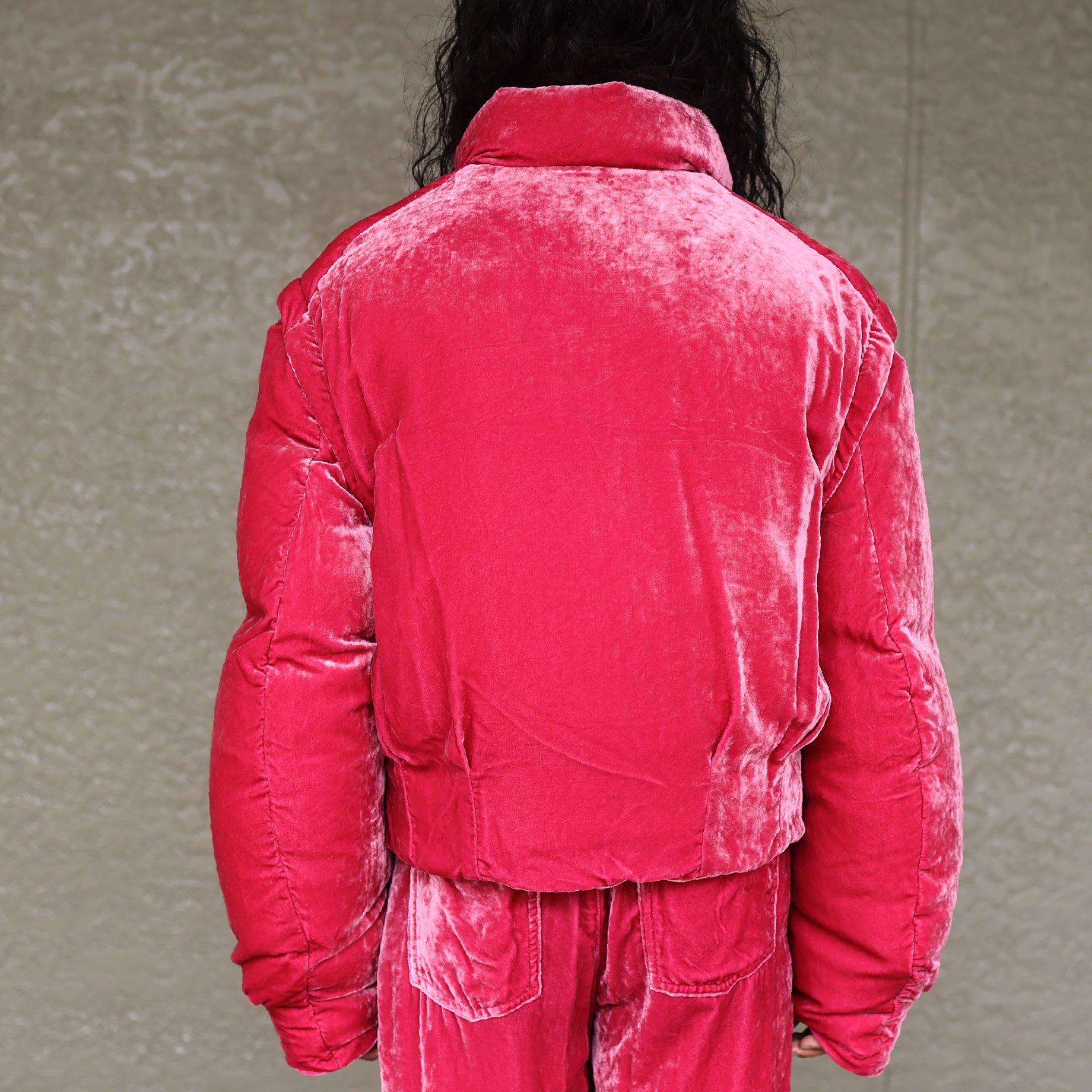 VELVET PUFFER JACKET(PINK)