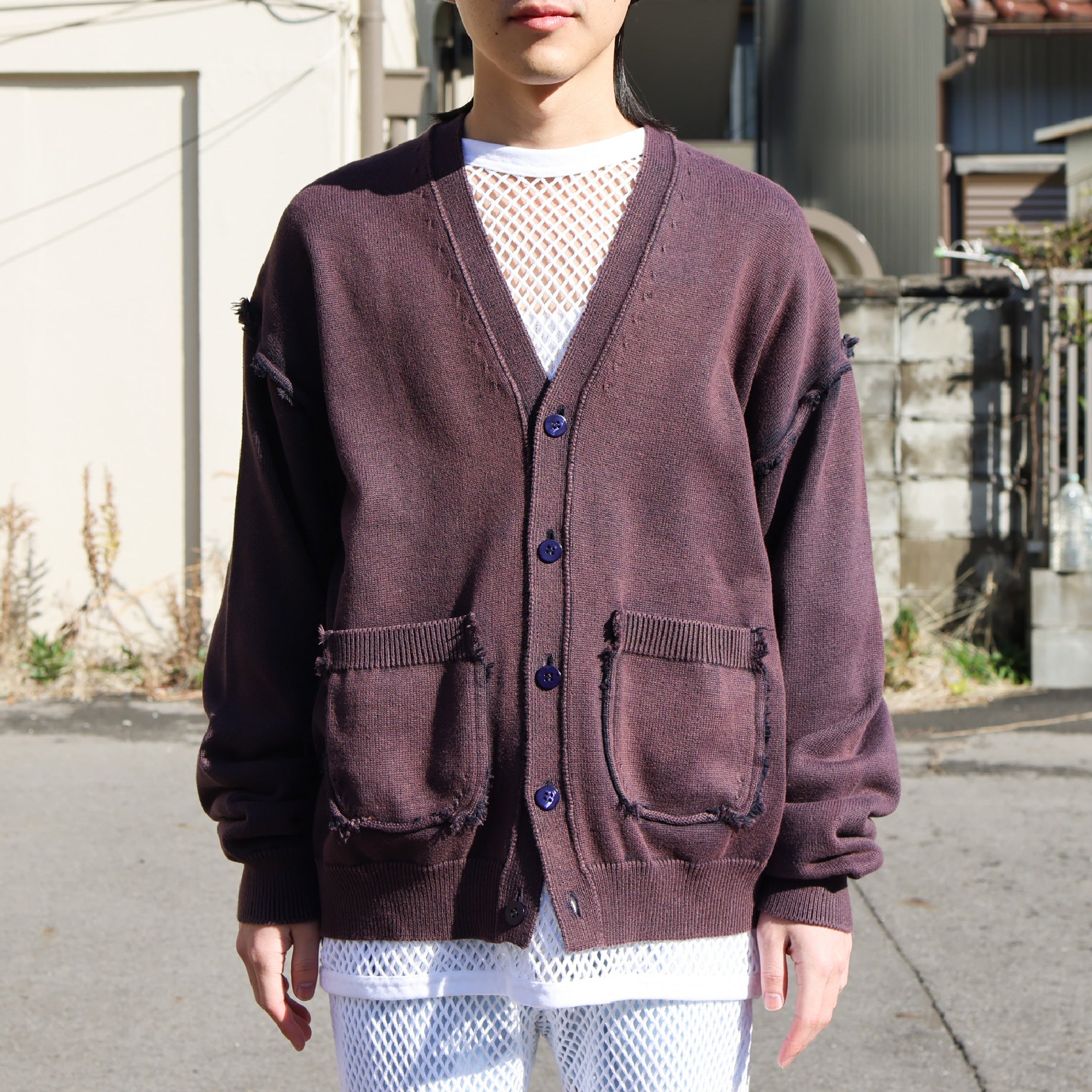 COTTON KNIT CARDIGAN (DARK NAVY)