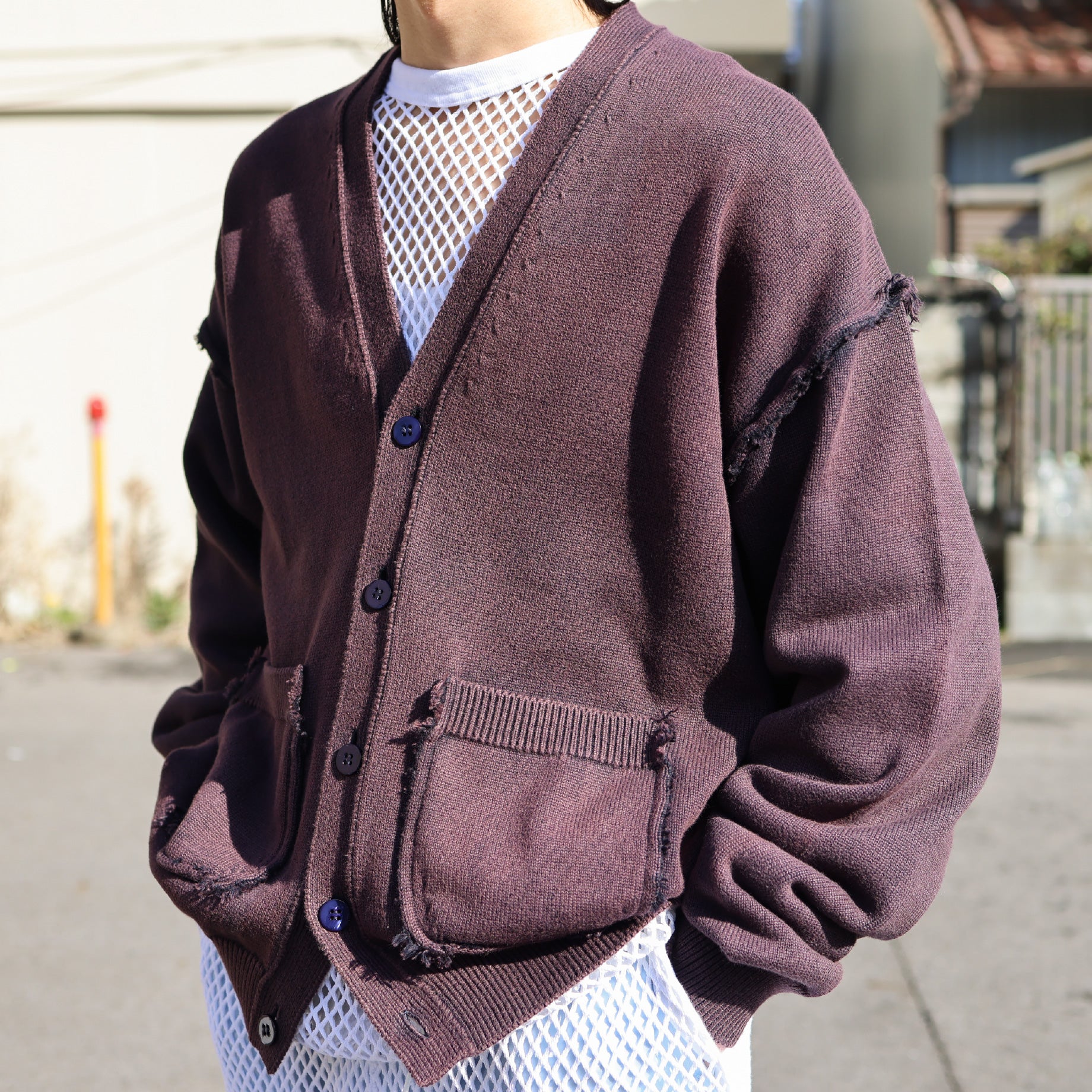 COTTON KNIT CARDIGAN (DARK NAVY)