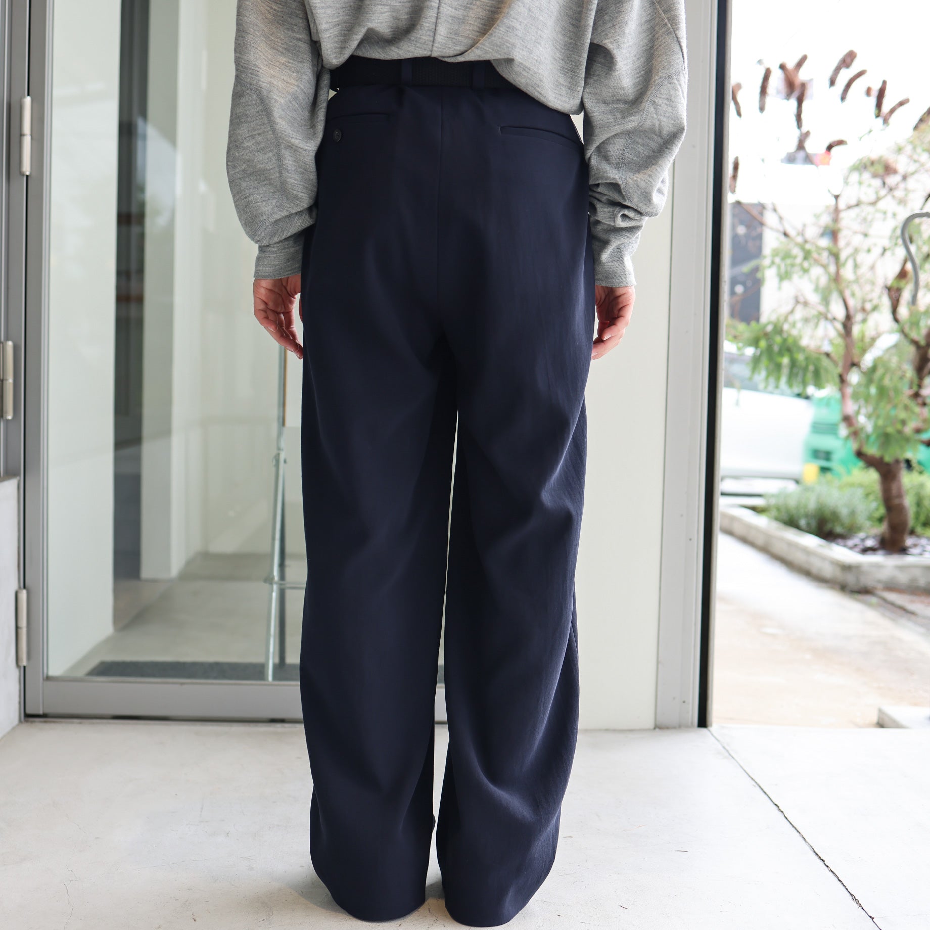 INVERTED PLEATS PANTS(D.NAVY)