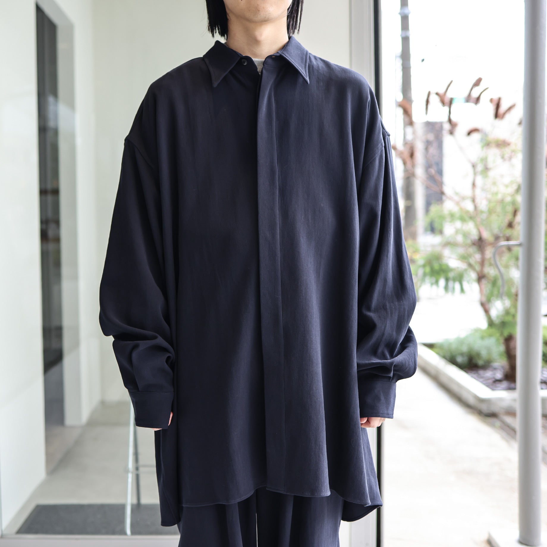 FLY FLONT SHIRTS(D.NAVY)