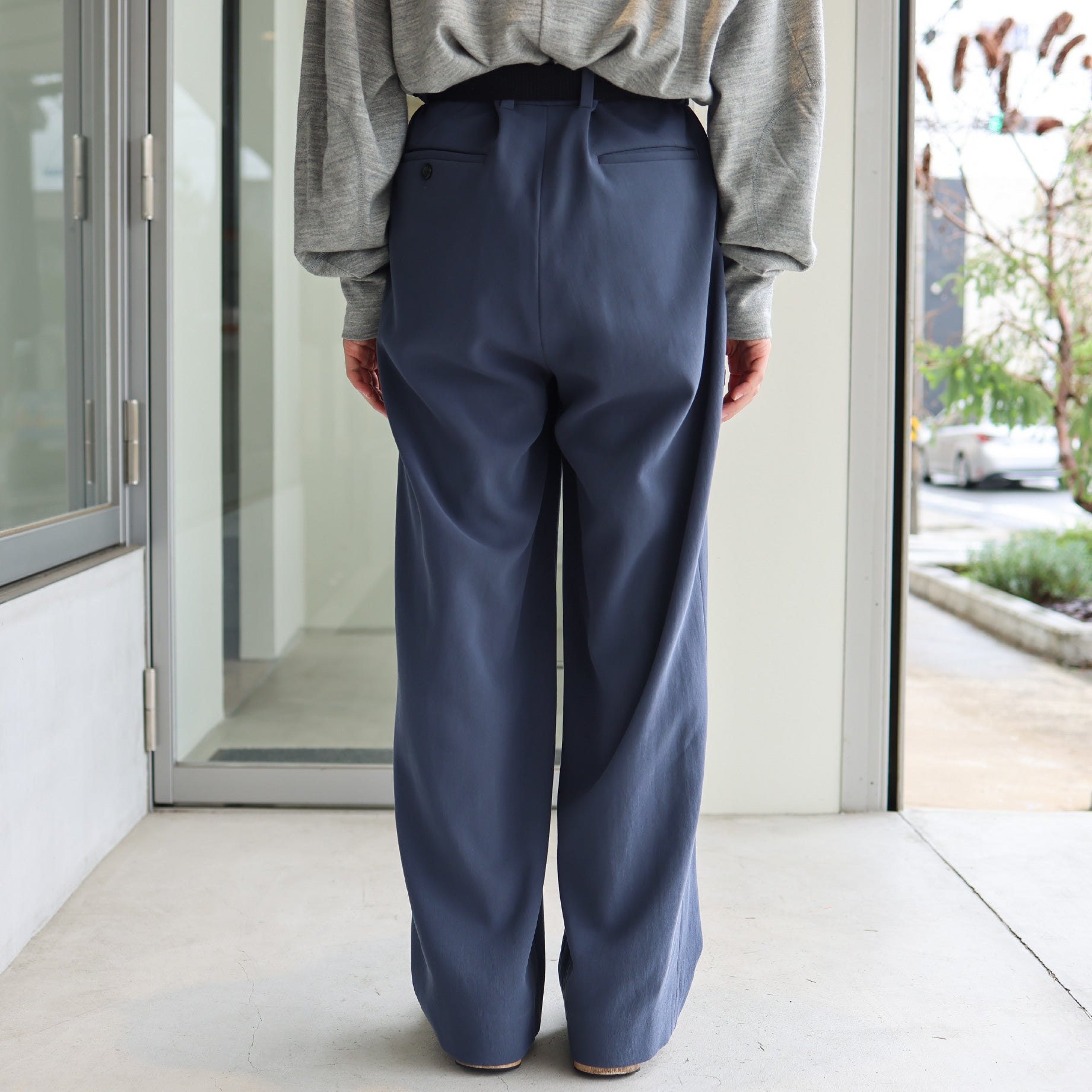 INVERTED PLEATS PANTS(B.GRAY)