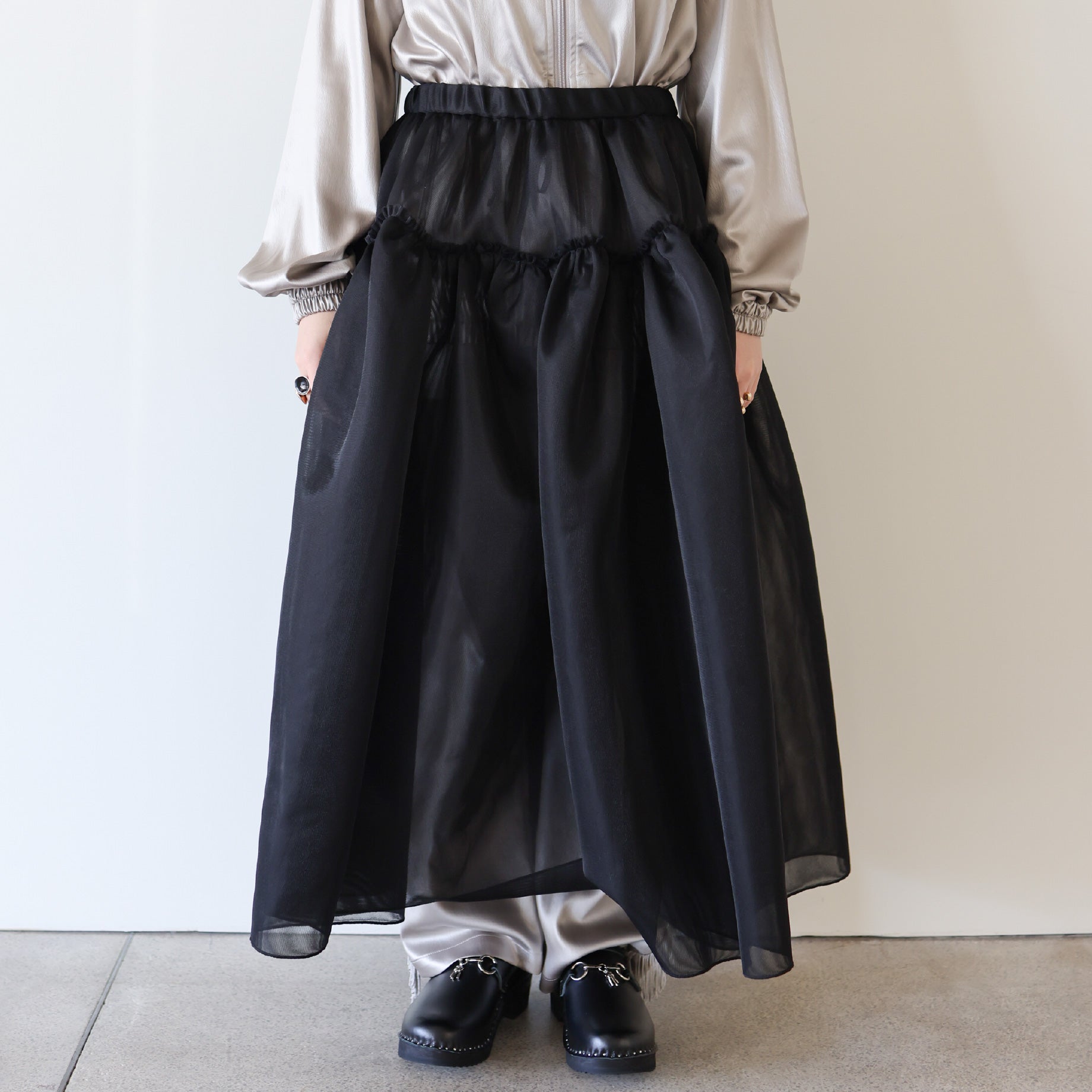 RASCHEL KNITTING SKIRT(BLACK)