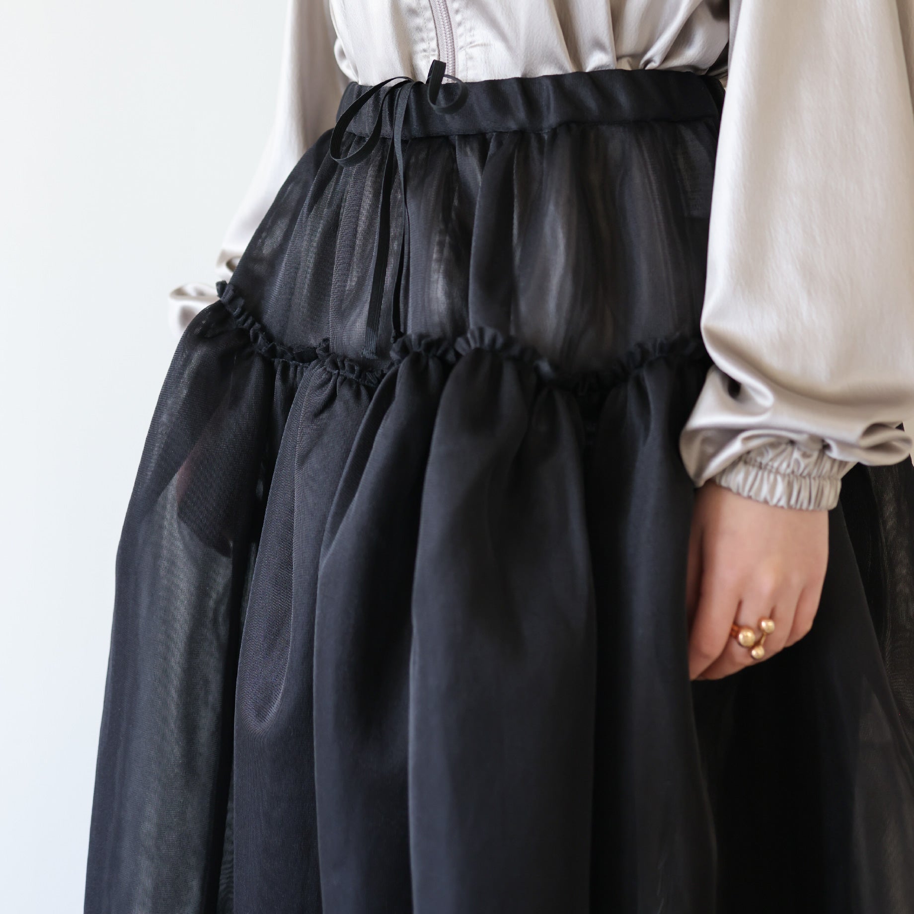 RASCHEL KNITTING SKIRT(BLACK)