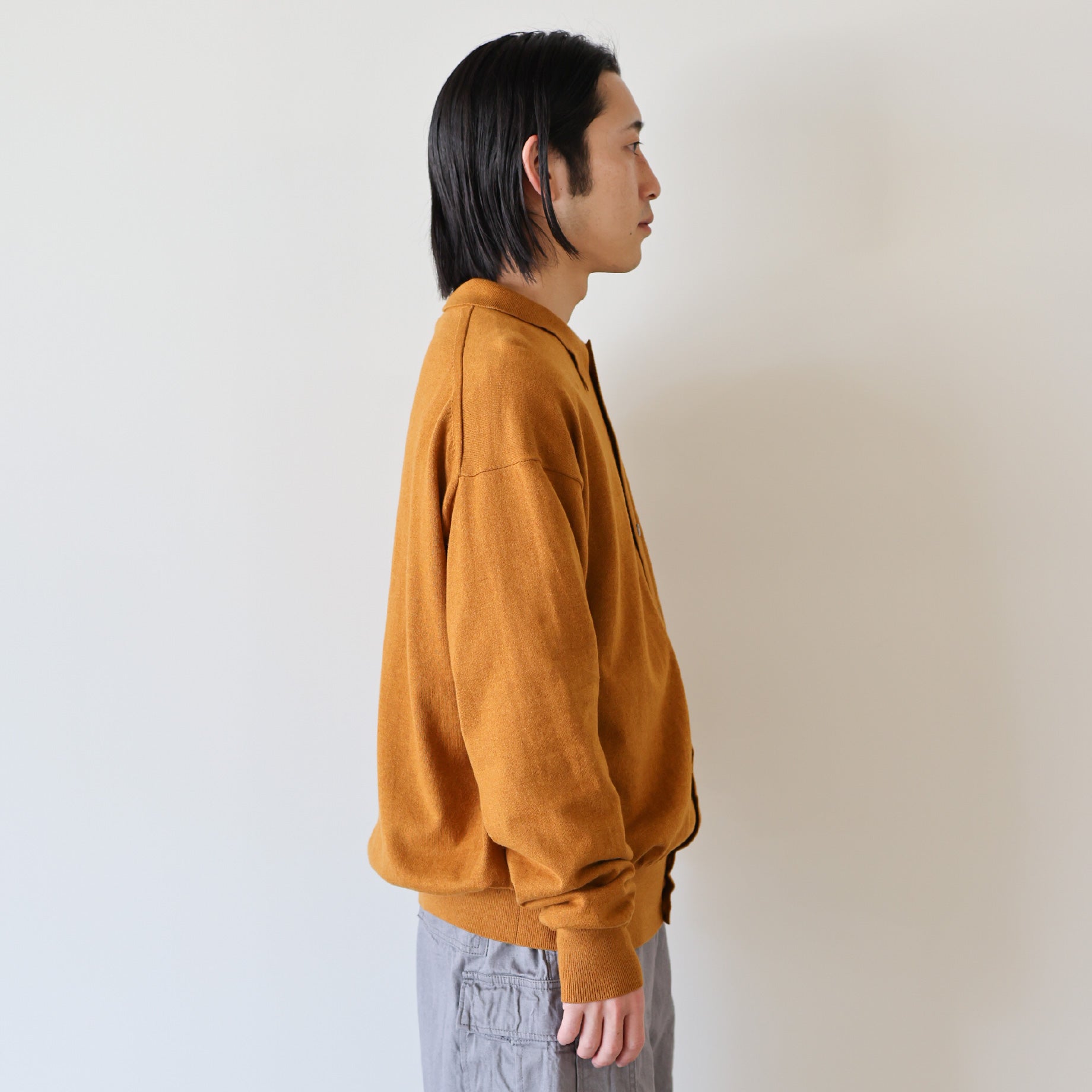KNIT SHIRTS L/S(ORANGE)
