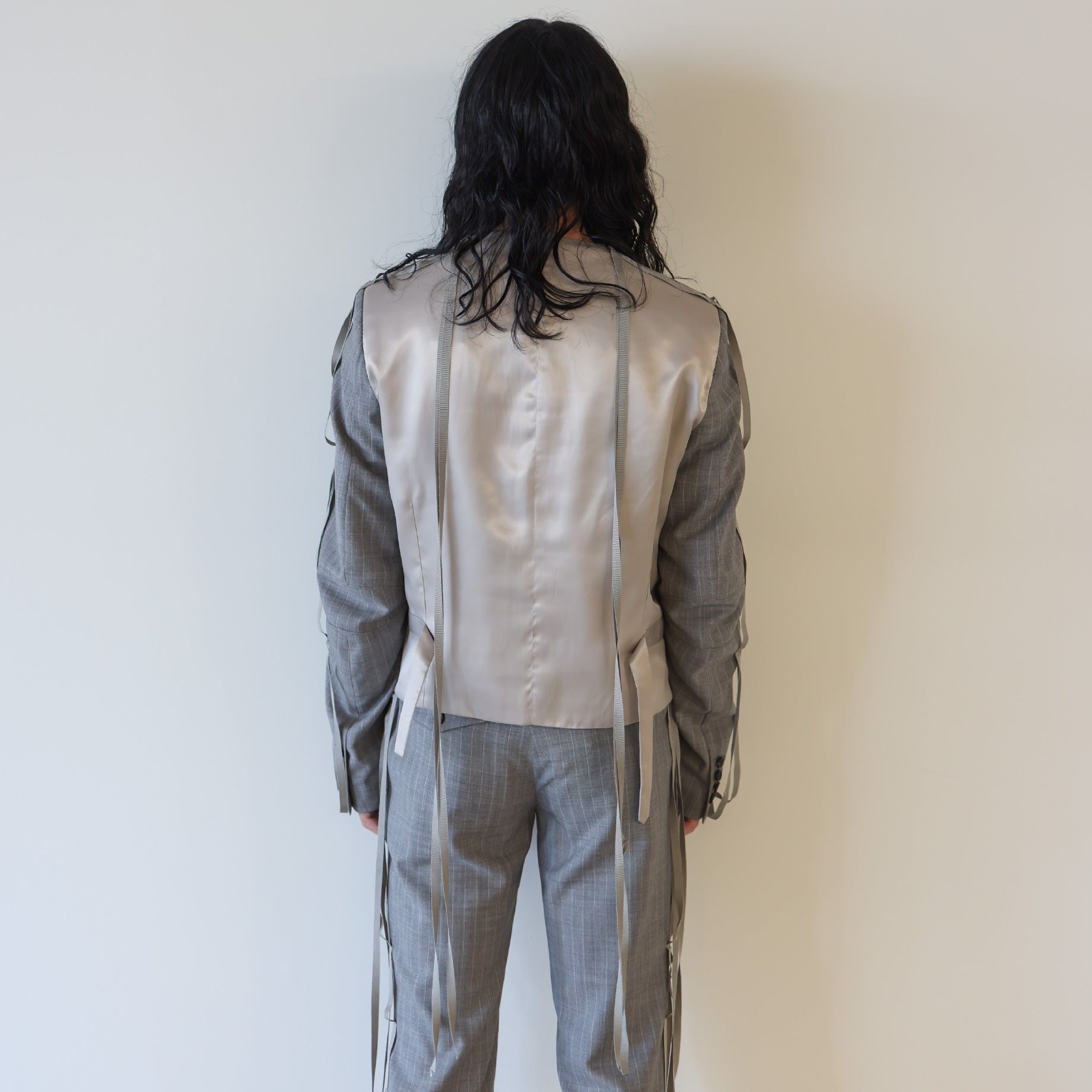 COLLARLESS BONE JACKET(LIGHT GRAY)