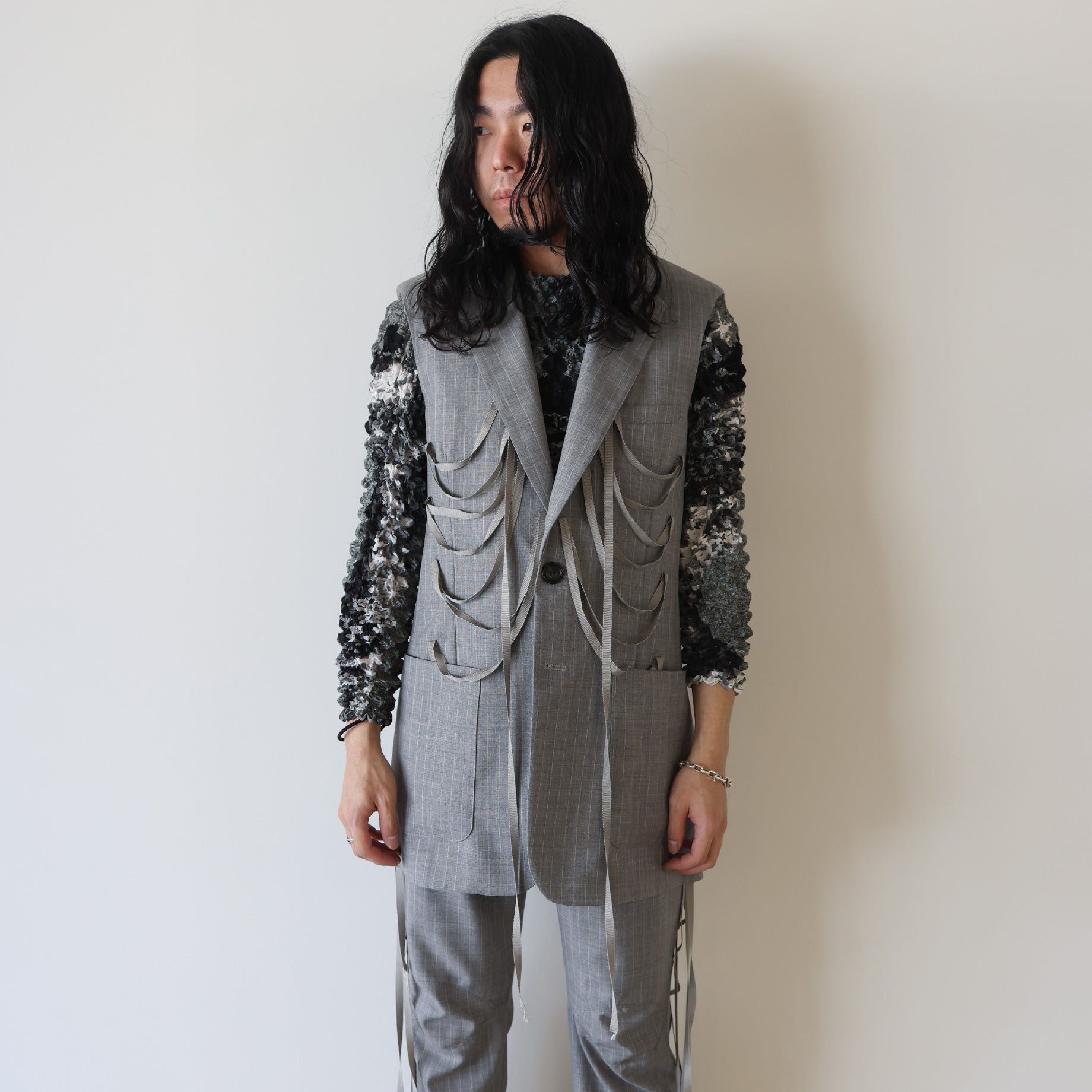 BONE TAILORED VEST(LIGHT GRAY)