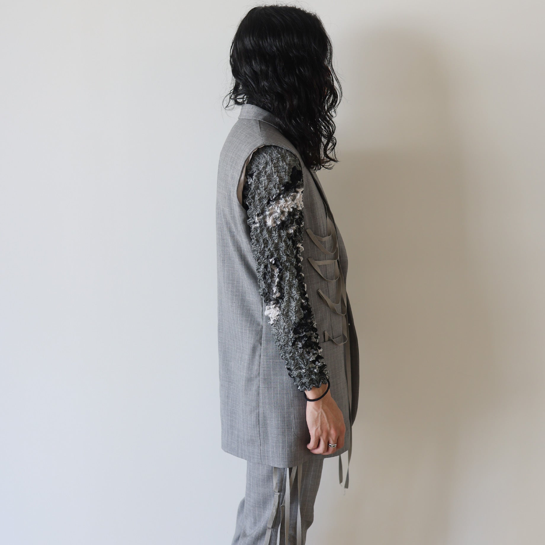 BONE TAILORED VEST(LIGHT GRAY)