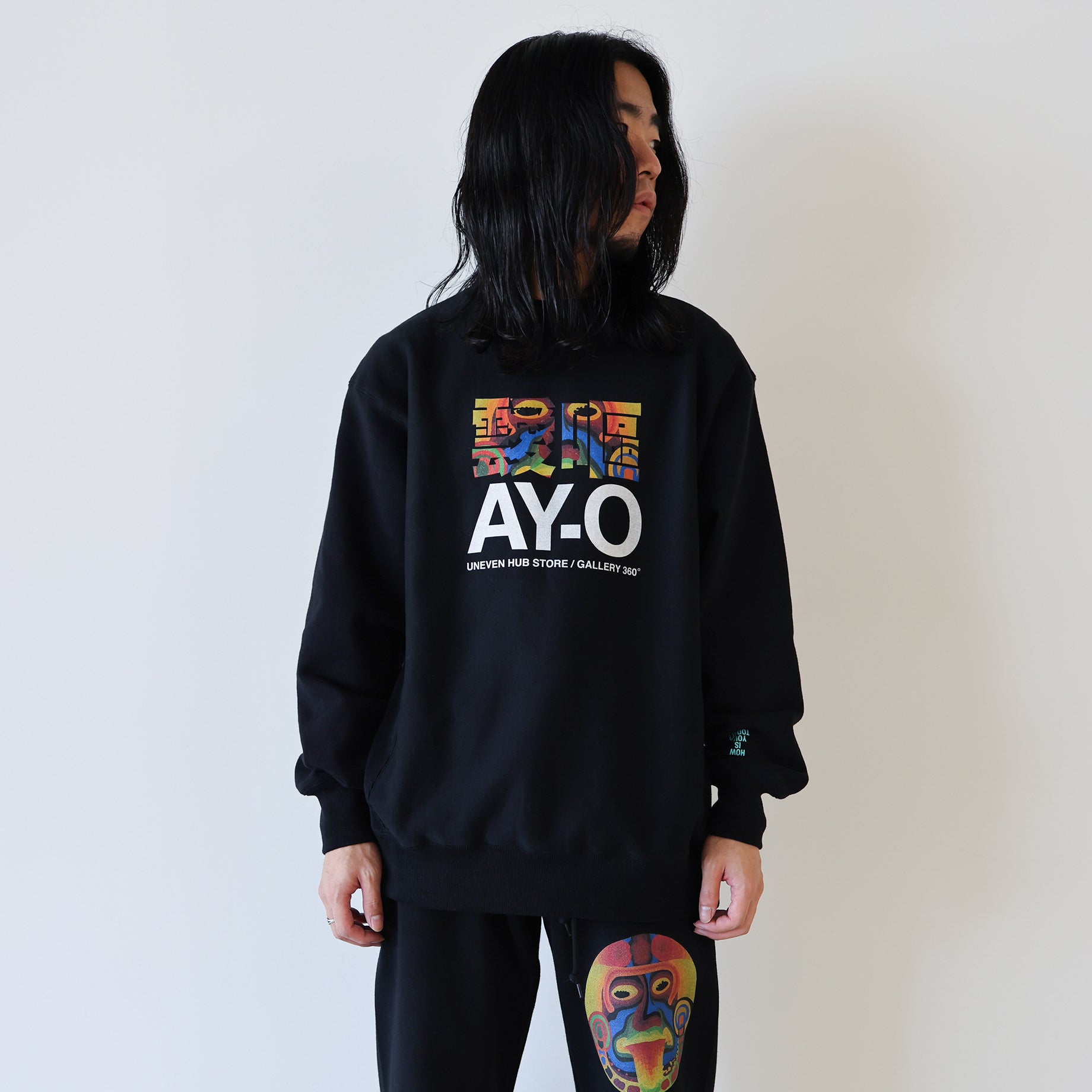 AY-O FLUX Crew Neck Sweat Shirt(BLACK)