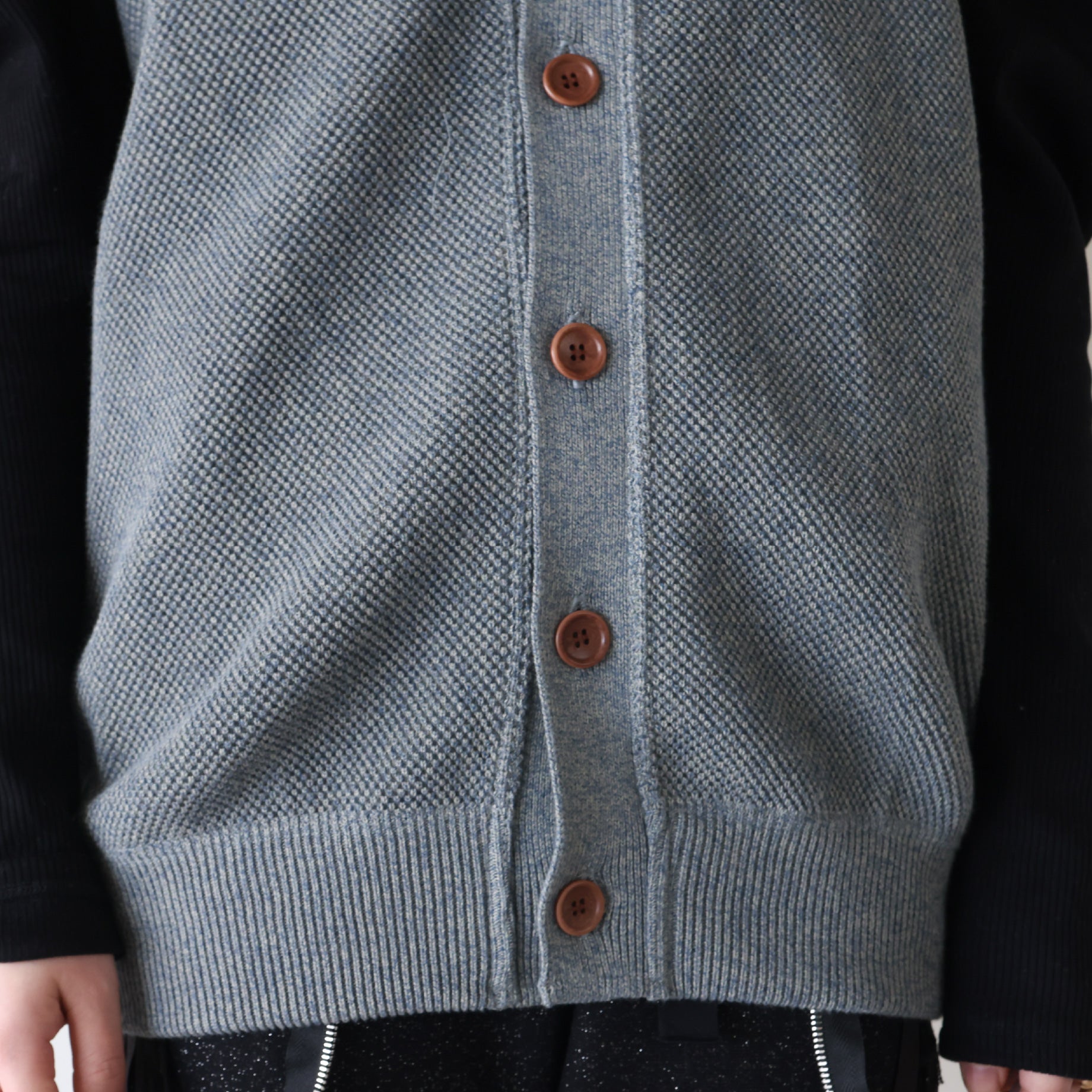 MOSS STITCH V/N VEST(GREEN)
