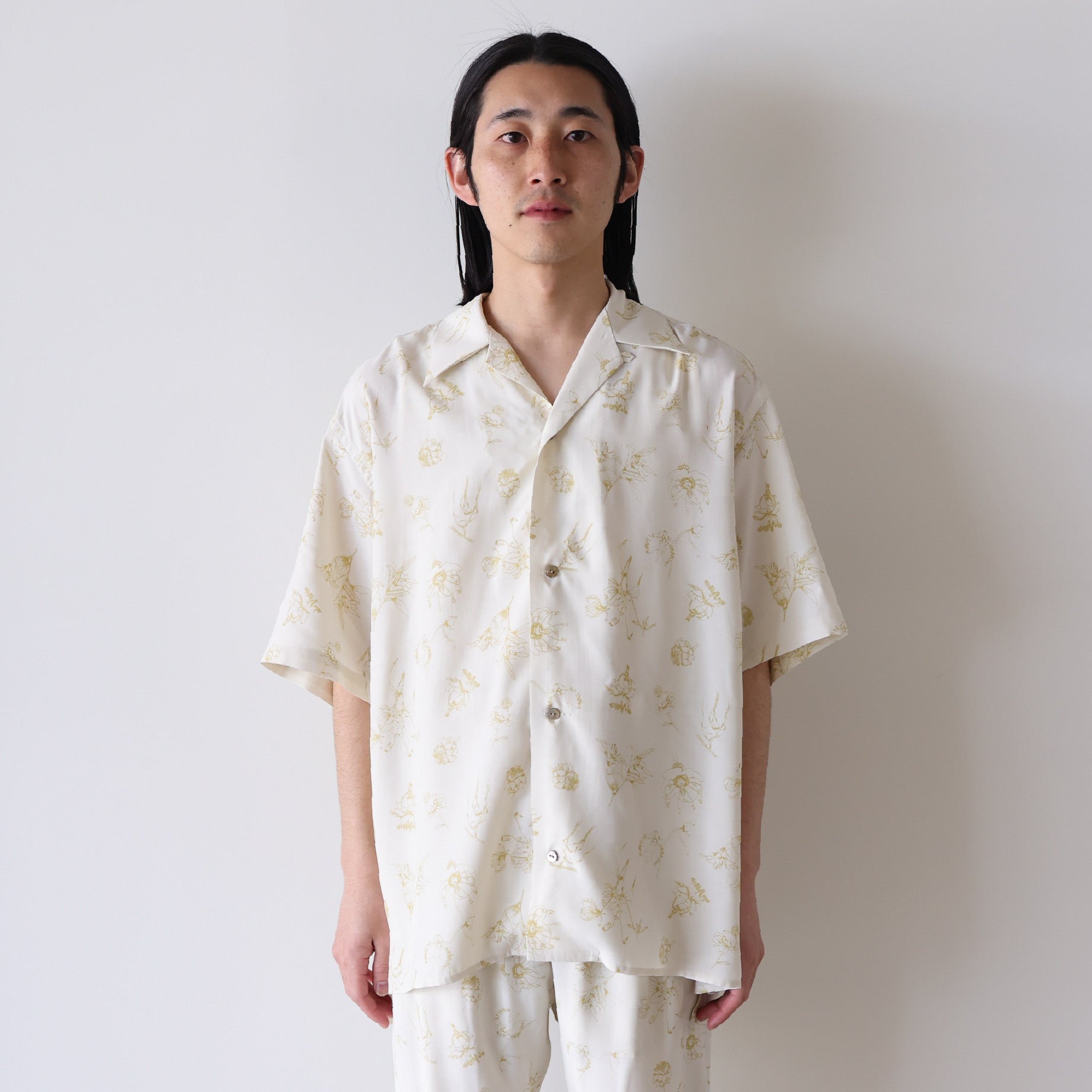 RAYON PRINT - SHORT SLEEVE SHIRTS(C.BEIGE)