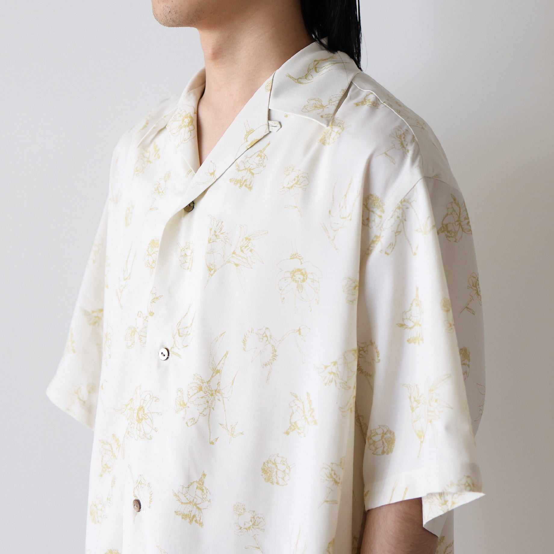 RAYON PRINT - SHORT SLEEVE SHIRTS(C.BEIGE)