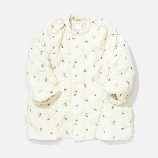 PADDED COAT - ORIGINAL FLORAL EMB.（IVORY）