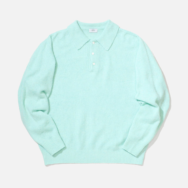 KNIT POLO （L.GREEN）