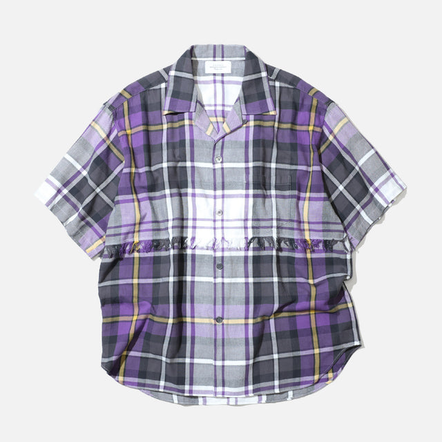 FRINGE CHECK S/S SHIRTS（PURPLE）