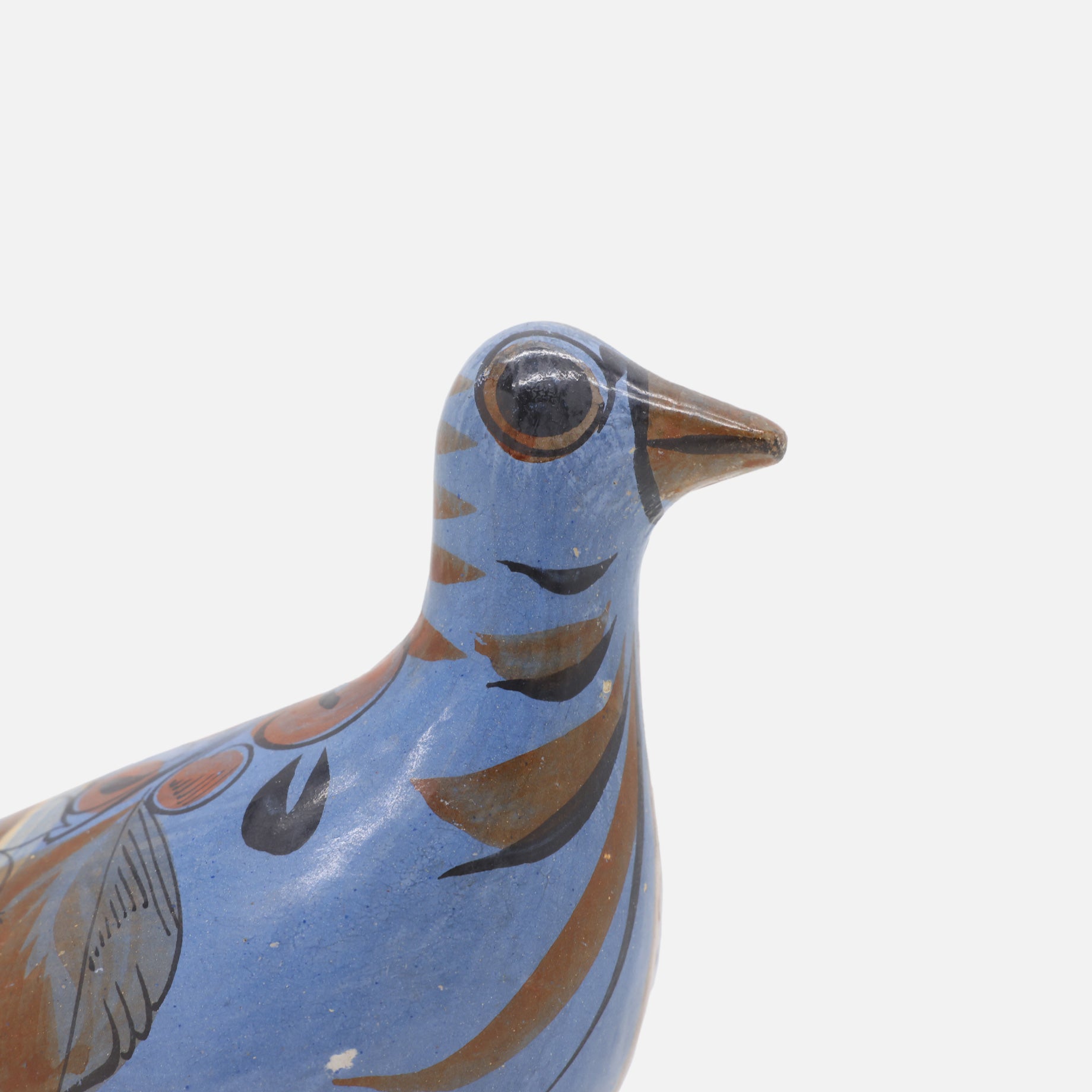 VINTAGE FOLK ART POTTERY BIRD（BLUE）
