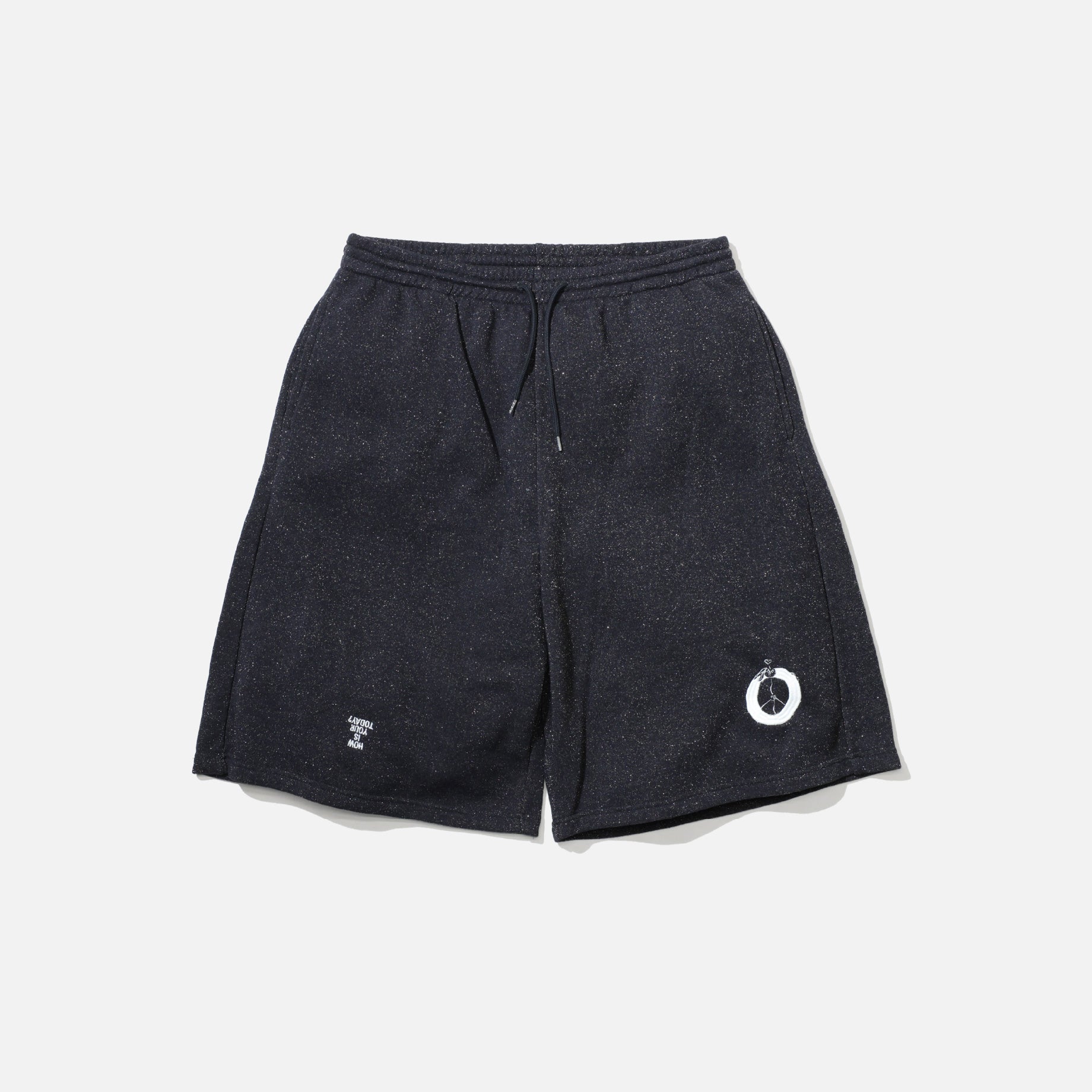 "PEACE" #01 GLITTER SWEAT SHORTS （BLACK）