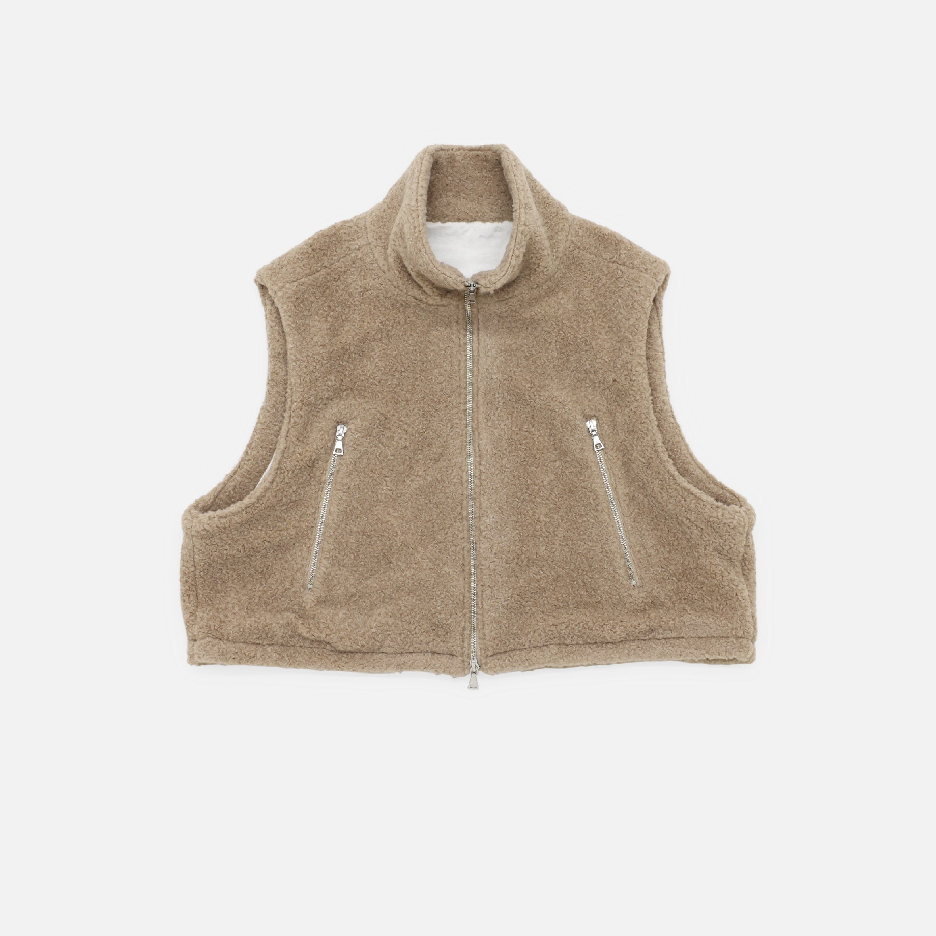 SHEEP BOA ZIP UP VEST（BEIGE）