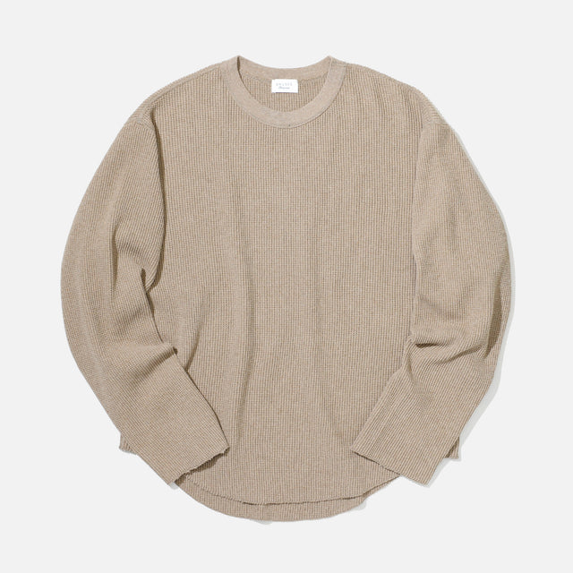 LONG-SLEEVE WAFFLE T-SHIRT（BEIGE）