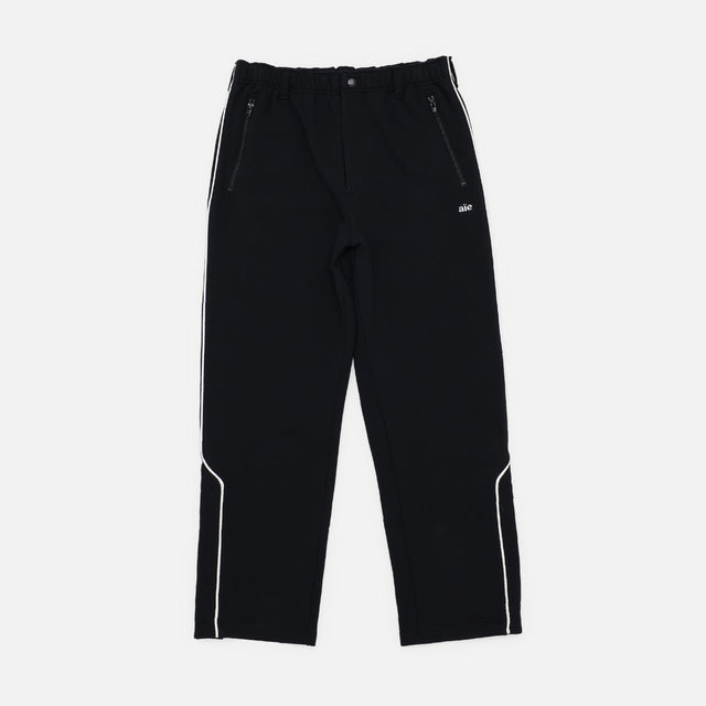 PIPING SWEAT PANTS - COTTON LINED PILE FLEECE（BLACK）