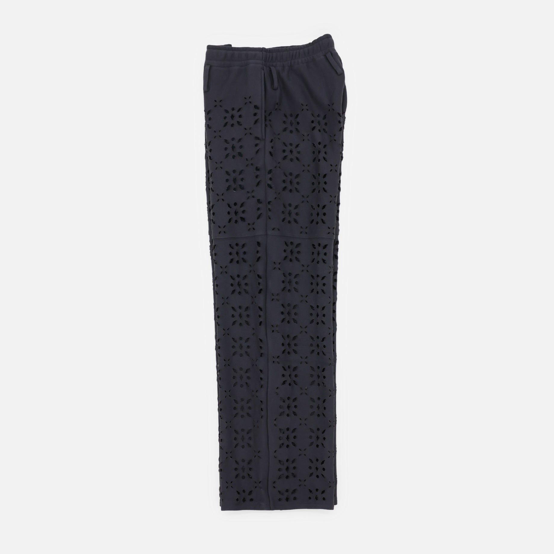 FLOWER HOLE SWEAT PANTS（BLACK）