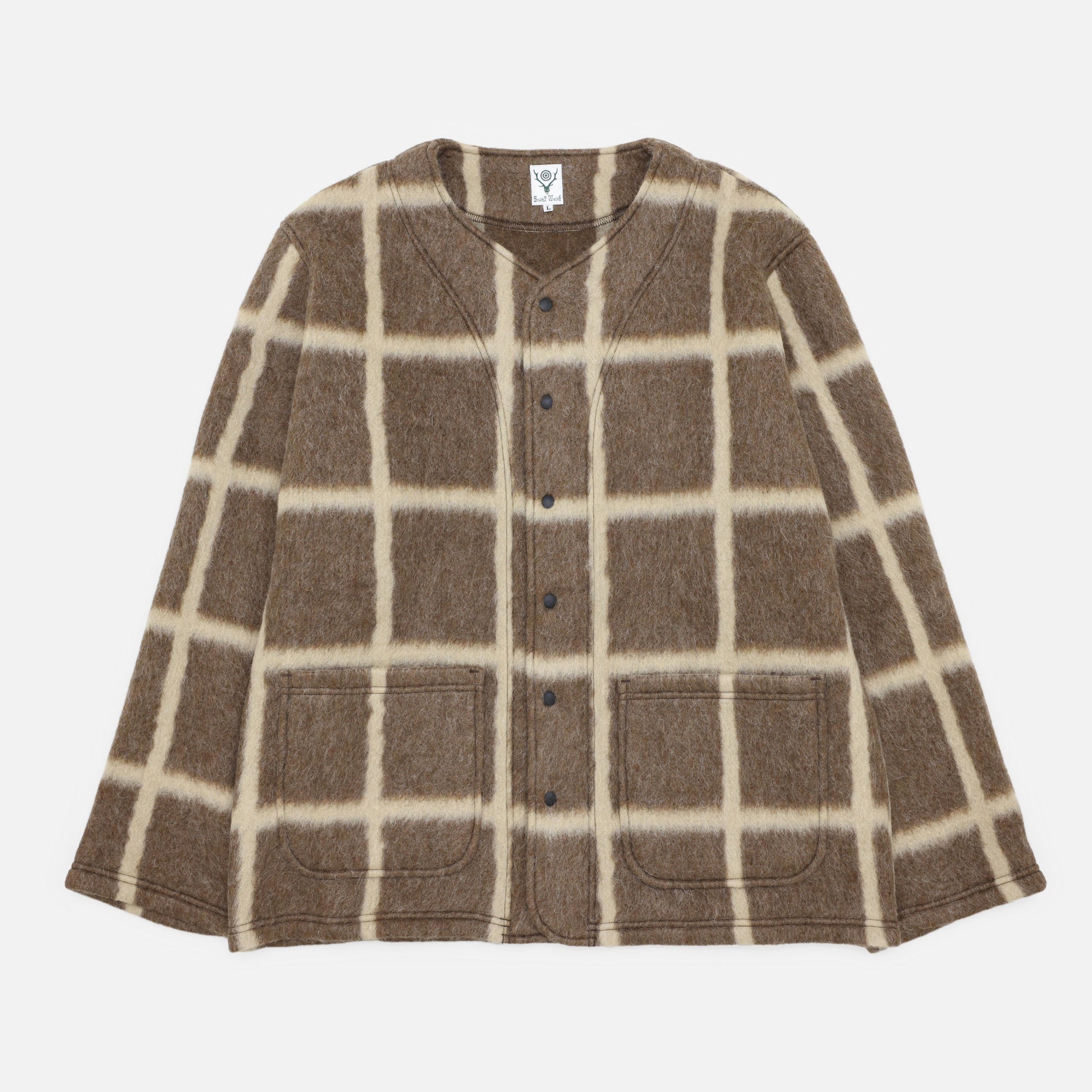 P.P.CARDIGAN - SLIVER PLAID（BROWN）