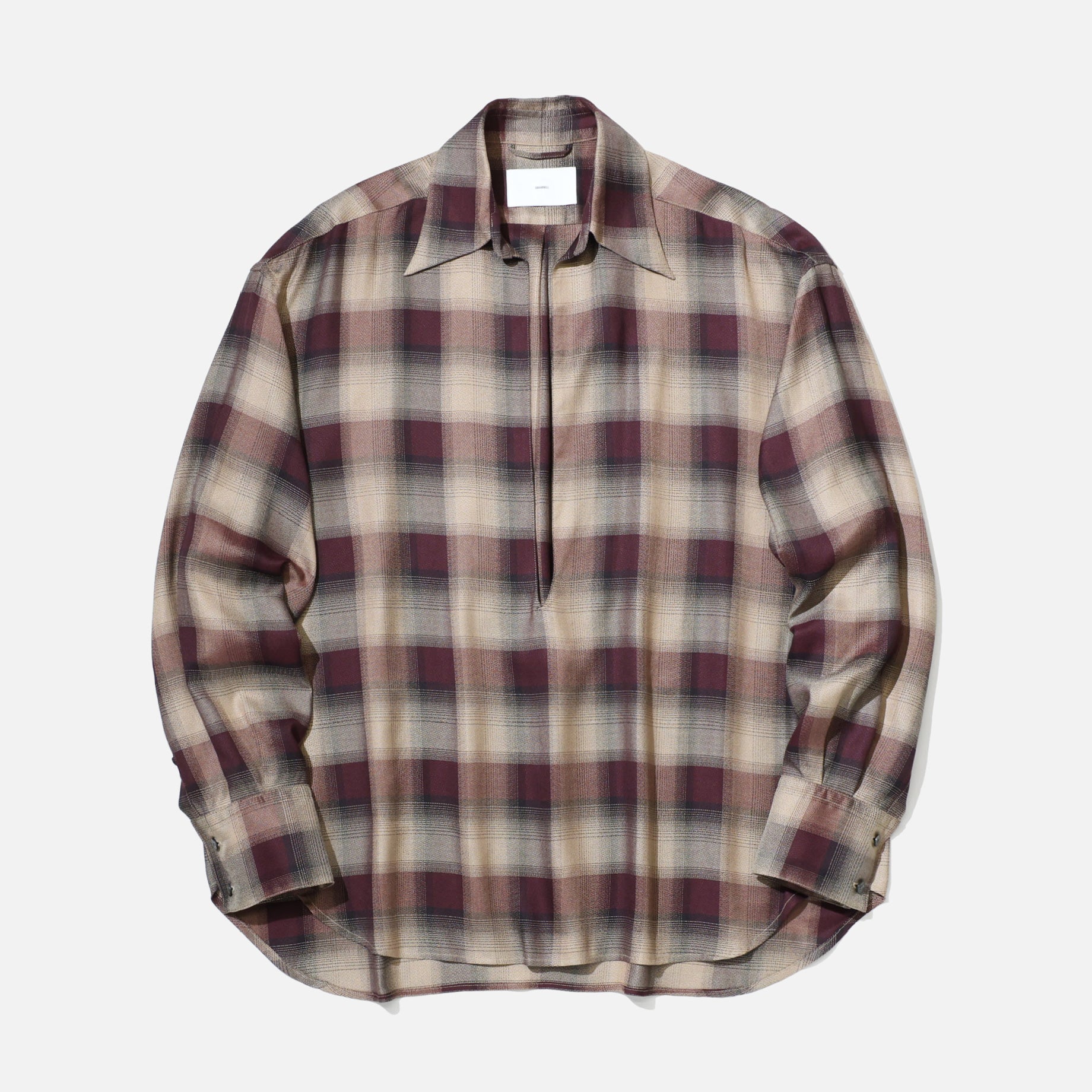 PLAID SKIPPER SHIRTS（WINE RED）