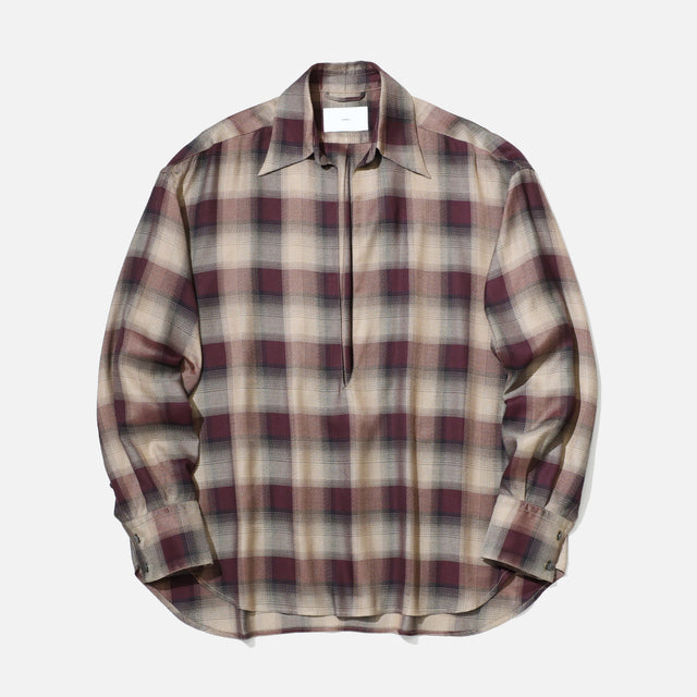 PLAID SKIPPER SHIRTS（WINE RED）