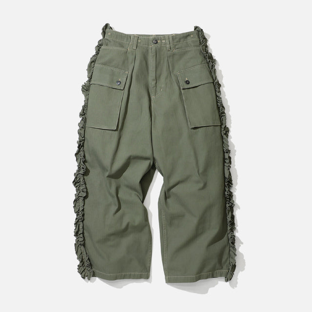 UTILITY PANTS - HERRINGBONE （OLIVE）