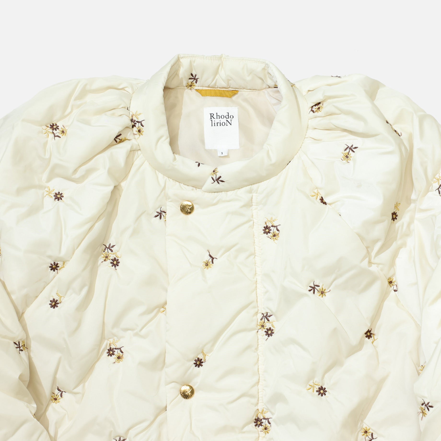 PADDED COAT - ORIGINAL FLORAL EMB.（IVORY）