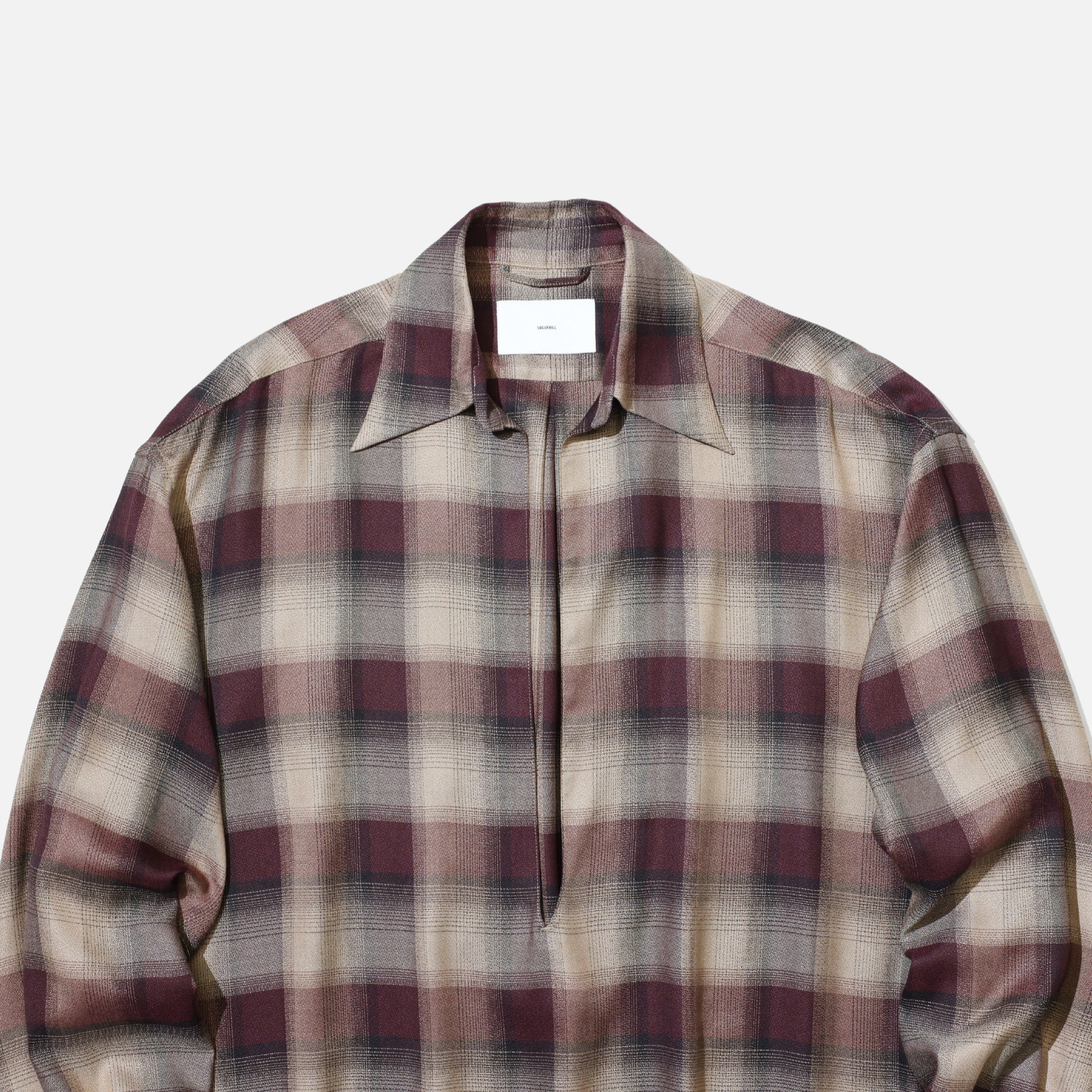 PLAID SKIPPER SHIRTS（WINE RED）