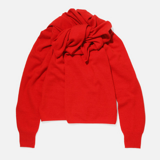 KNOT CARDIGAN - BOILED KNIT（RED）