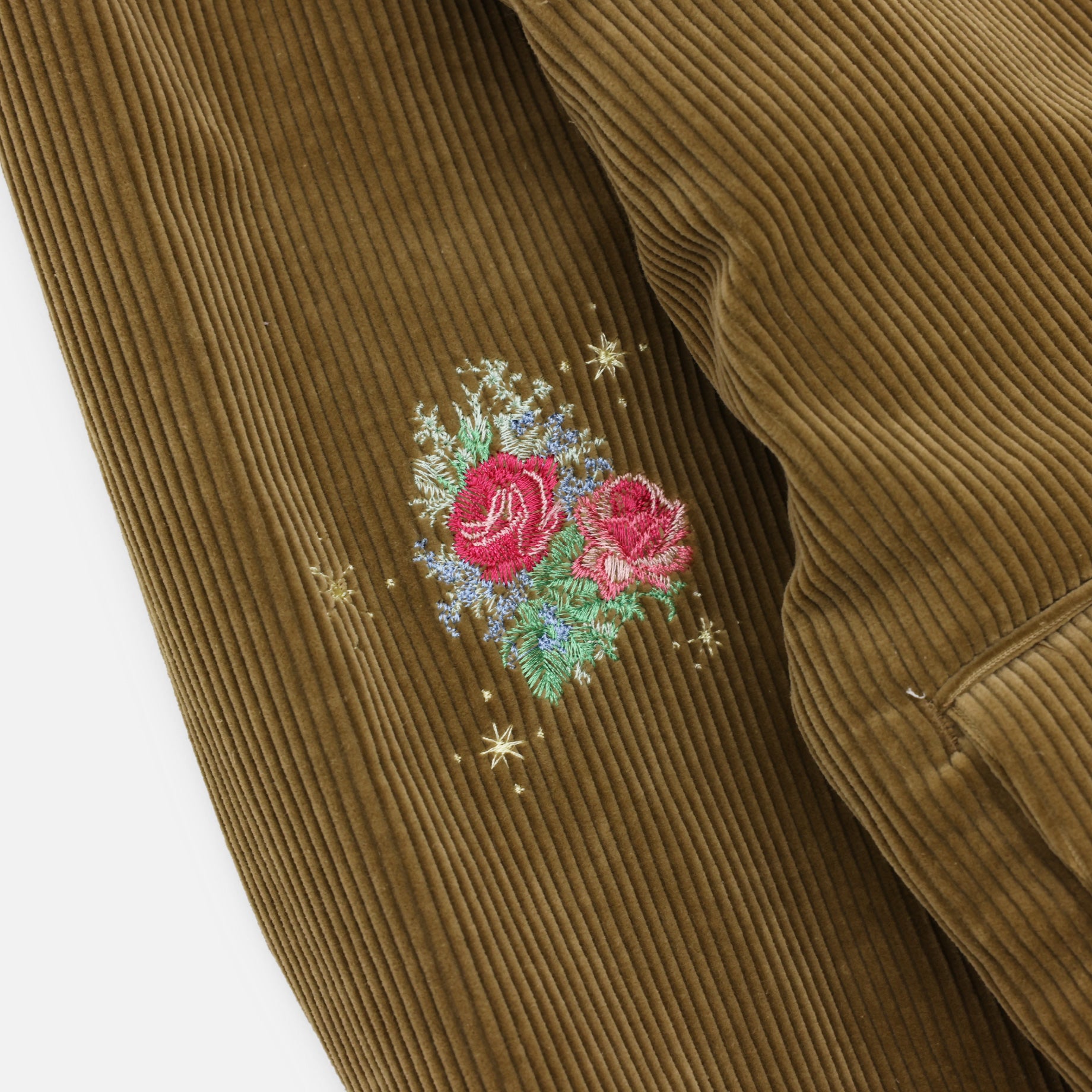 CORDUROY JUMPSUIT（CAMEL EMBROIDERY）
