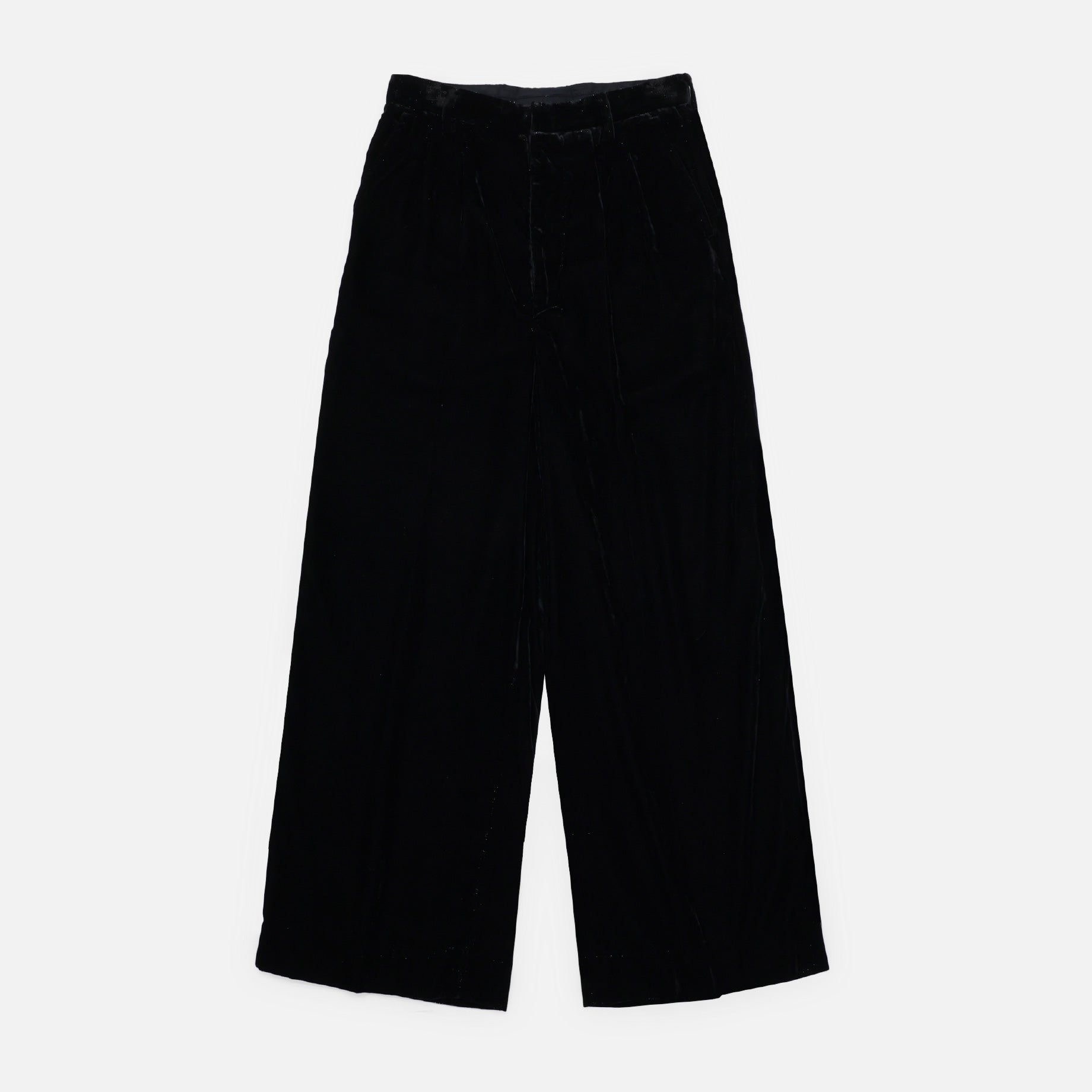 VELVET WIDE TROUSERS（BLACK）