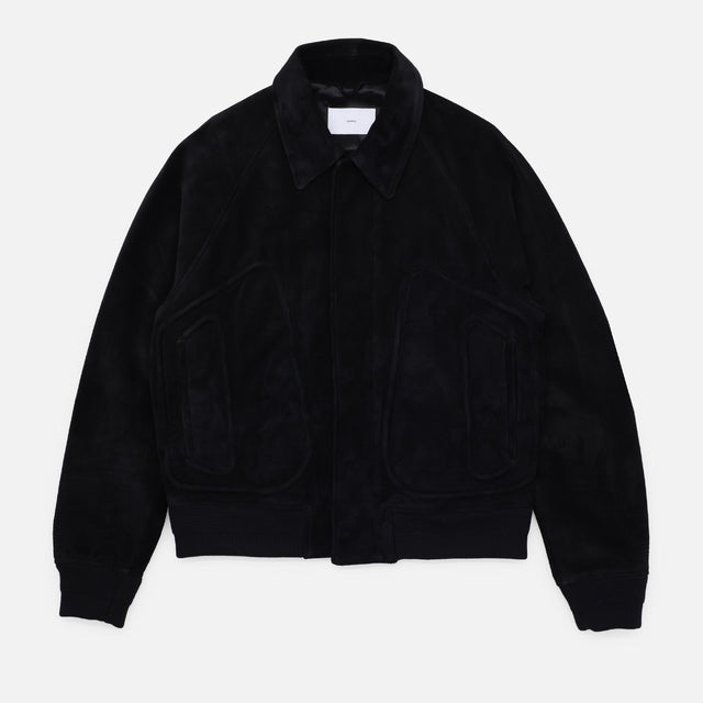 SUEDE PIPING LEATHER BLOUSON（BLACK）