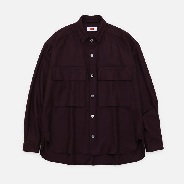 WOOL CASHMERE FLANNEL SH（BORDEAUX）