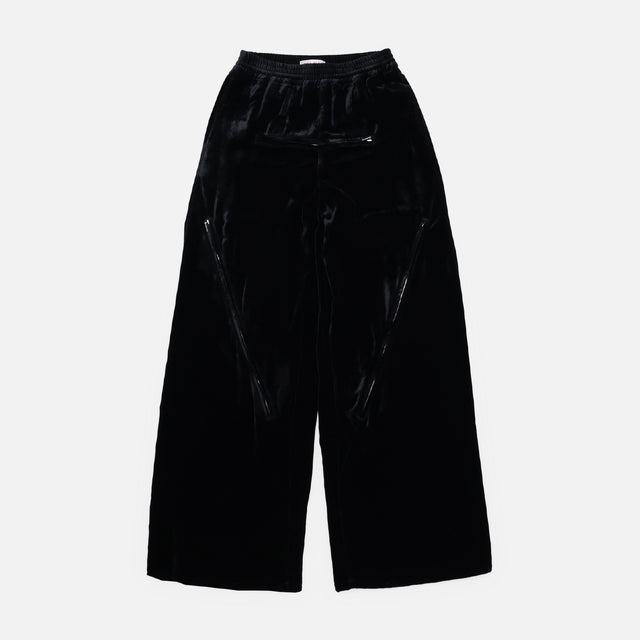 VELVET ZIPPER EASY PANTS（BLACK）