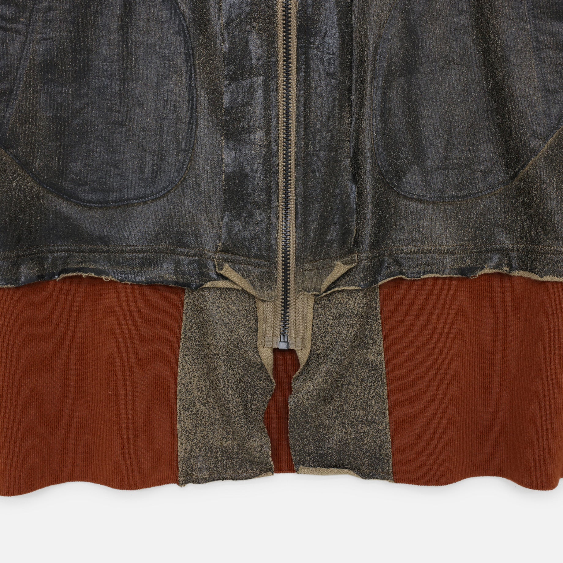 BROKEN CRACK PRINT ZIP SWEAT （BROWN）