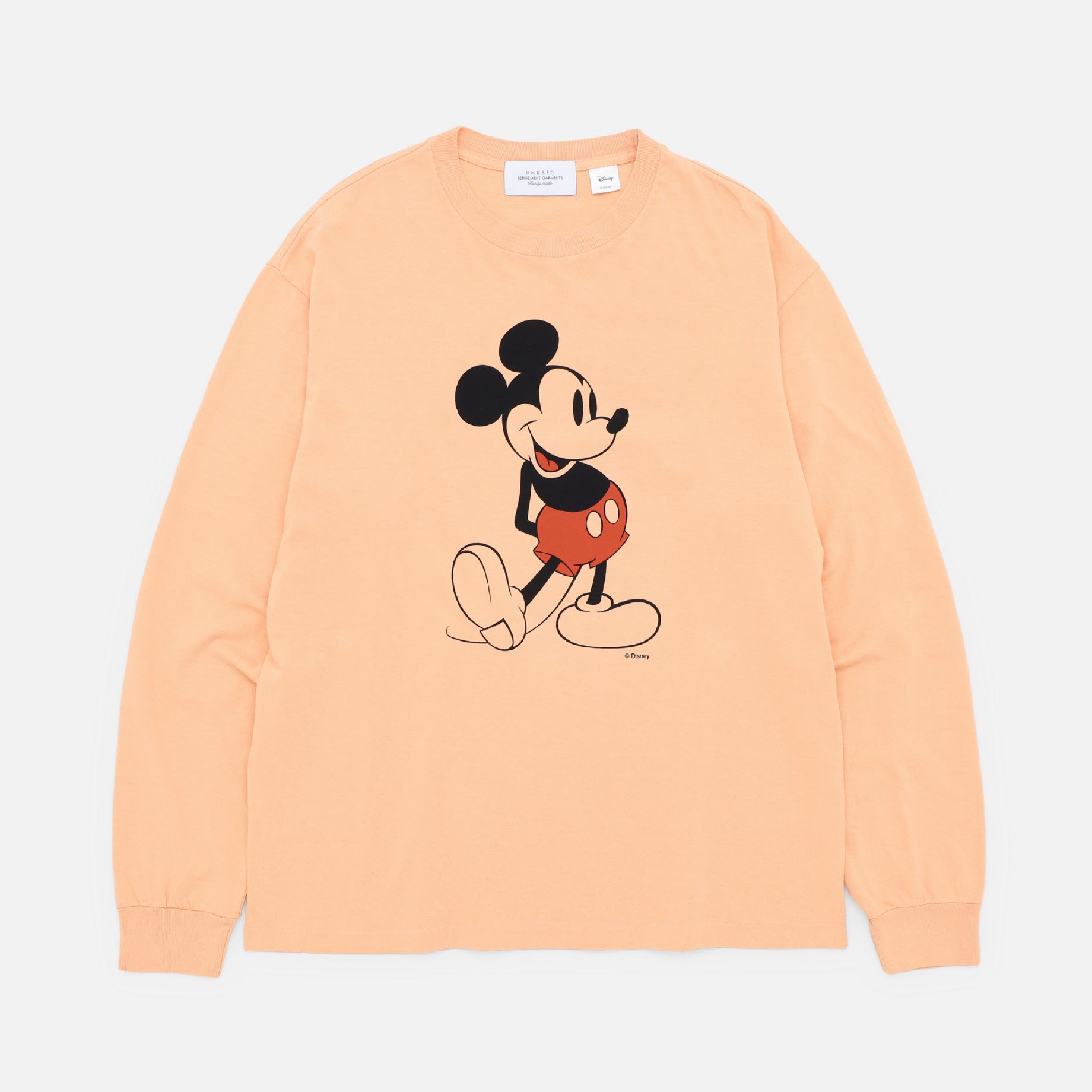 MICKEY PRINT LONG SLEEVE TEE（PALE ORANGE）