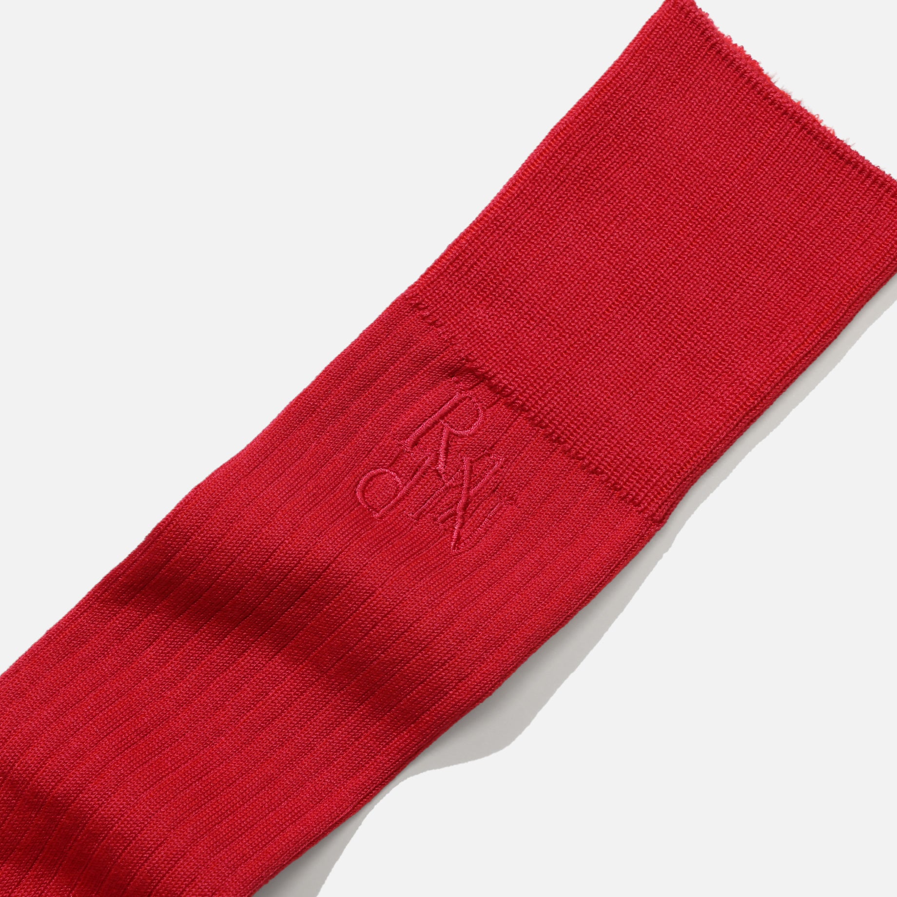 MONOGRAM STITCH RIBBED SOCKS （RED）