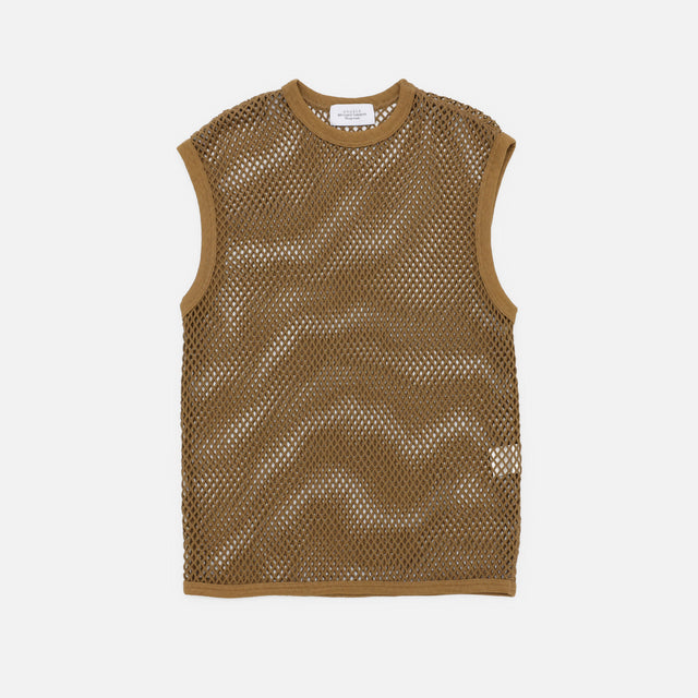 MESH SLEEVELESS TEE（BROWN）